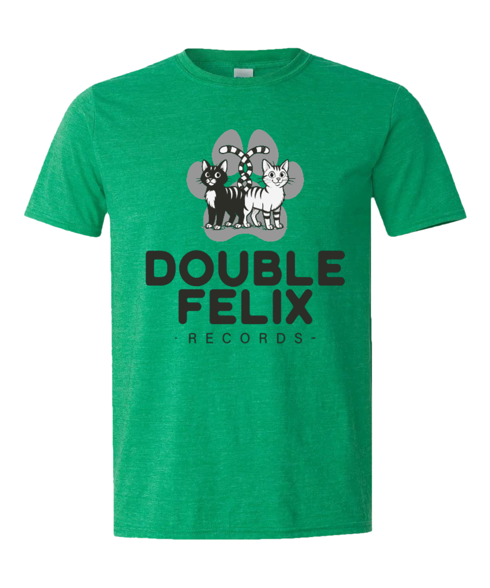 Double Felix Records Adult T-Shirt (Heather Irish Green)