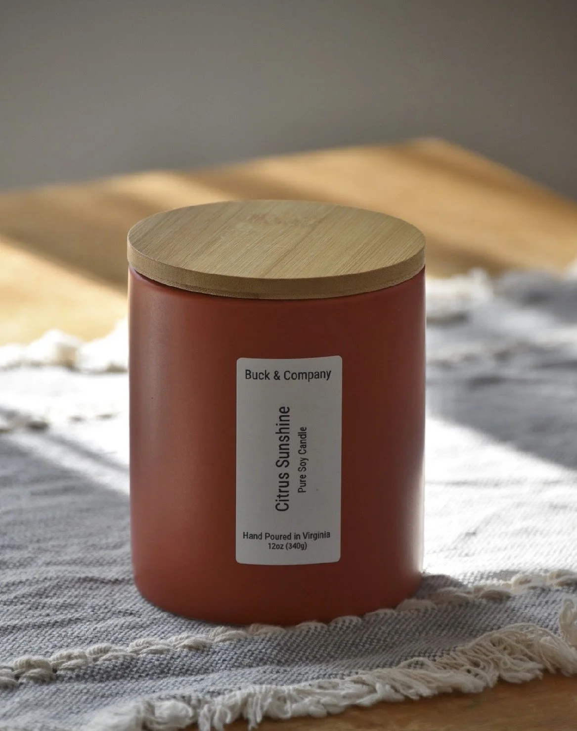 12oz Double-Wick Soy Wax Candle with Bamboo Lid