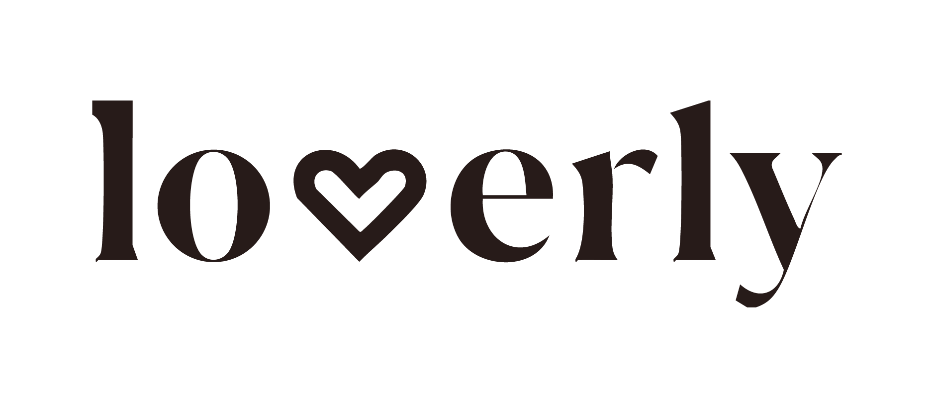 Black text that reads "love" with a heart shape forming the letter "o".