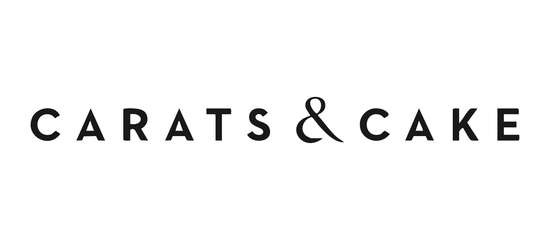 Logo of Carats and Cake with a stylized silhouette of a person in a dress and a tiered cake above the text.
