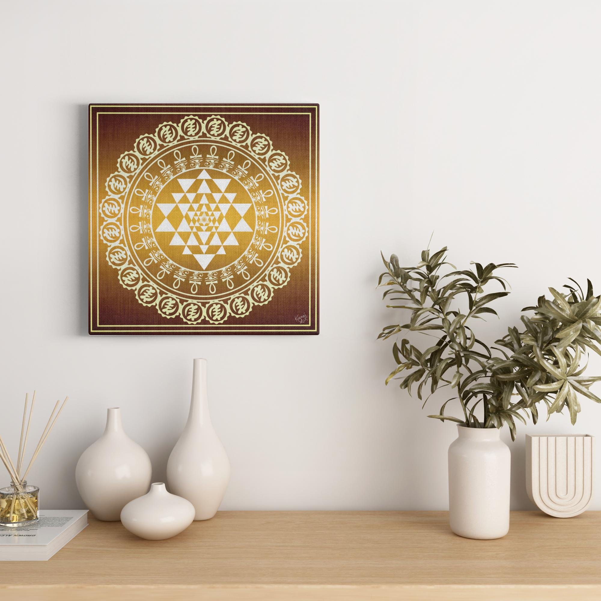 Golden Yantra Supreme Canvas Art