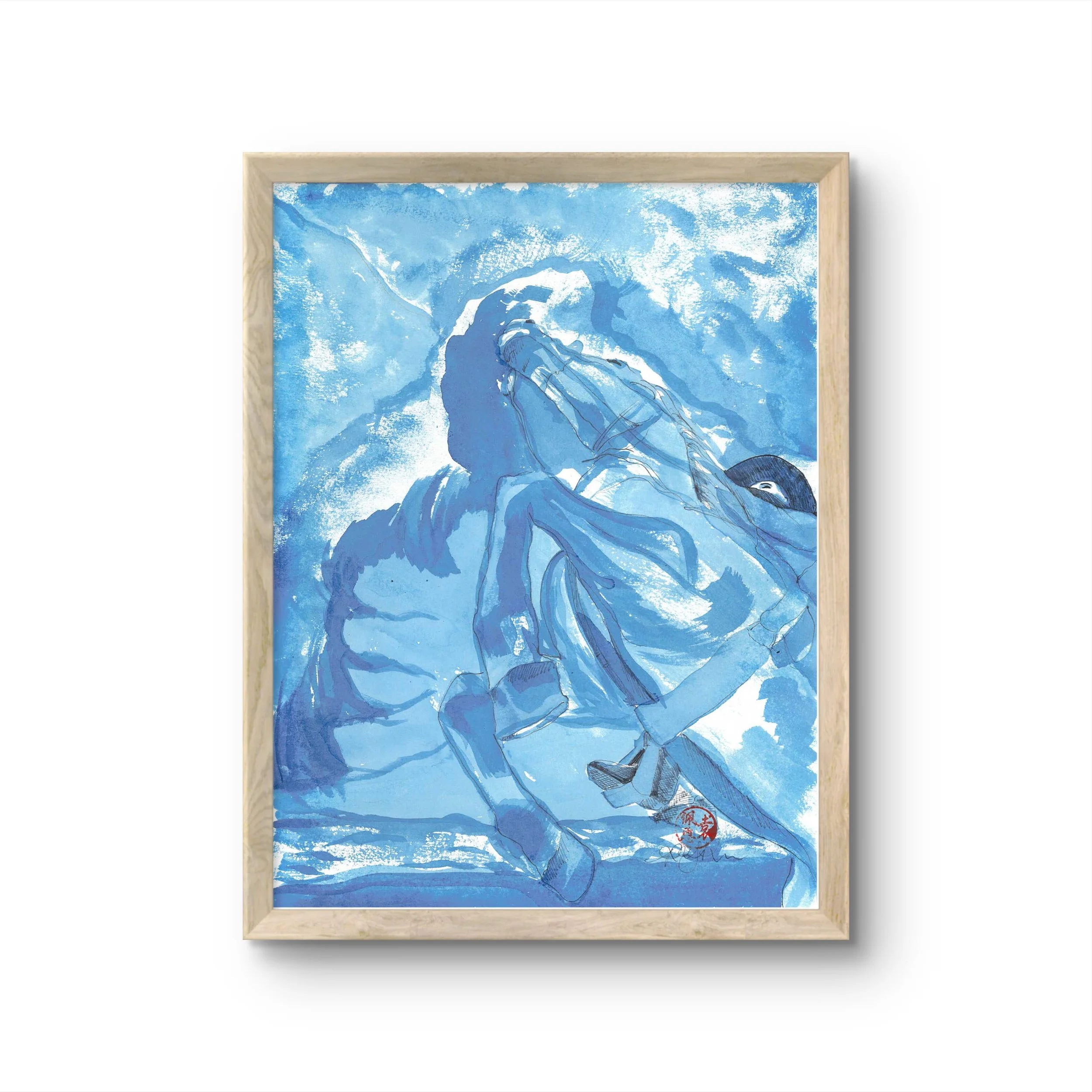 Framed Original 9x12" Ink Painting | Take my Heart