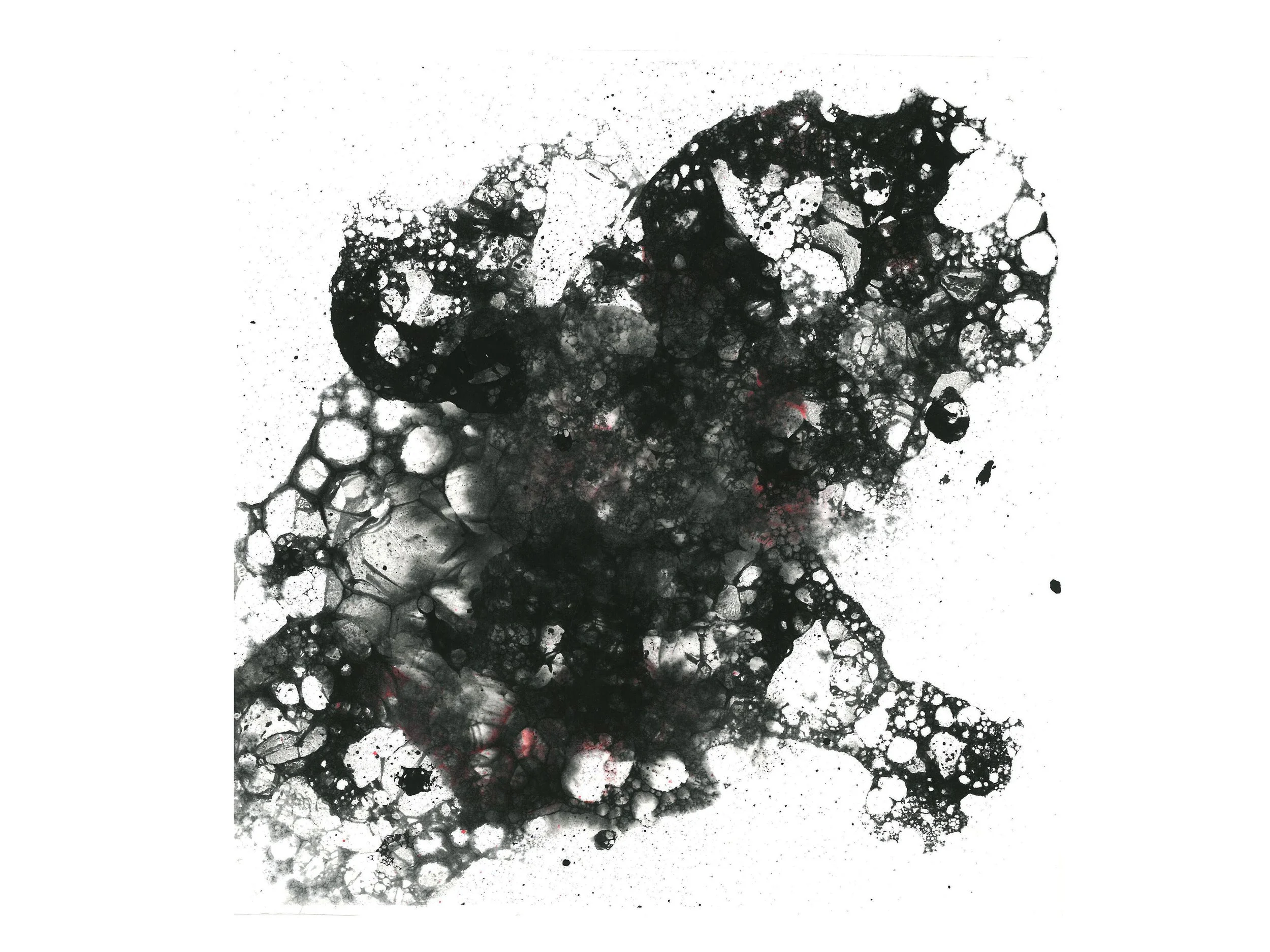 I know how darkness moves:
it pools, dense and gleaming,
condenses to a drop,
then bursts,
flooding everything in a tide of shadowed light.

Ink and mixed media on paper
2020
Size : 25 x 25 cm