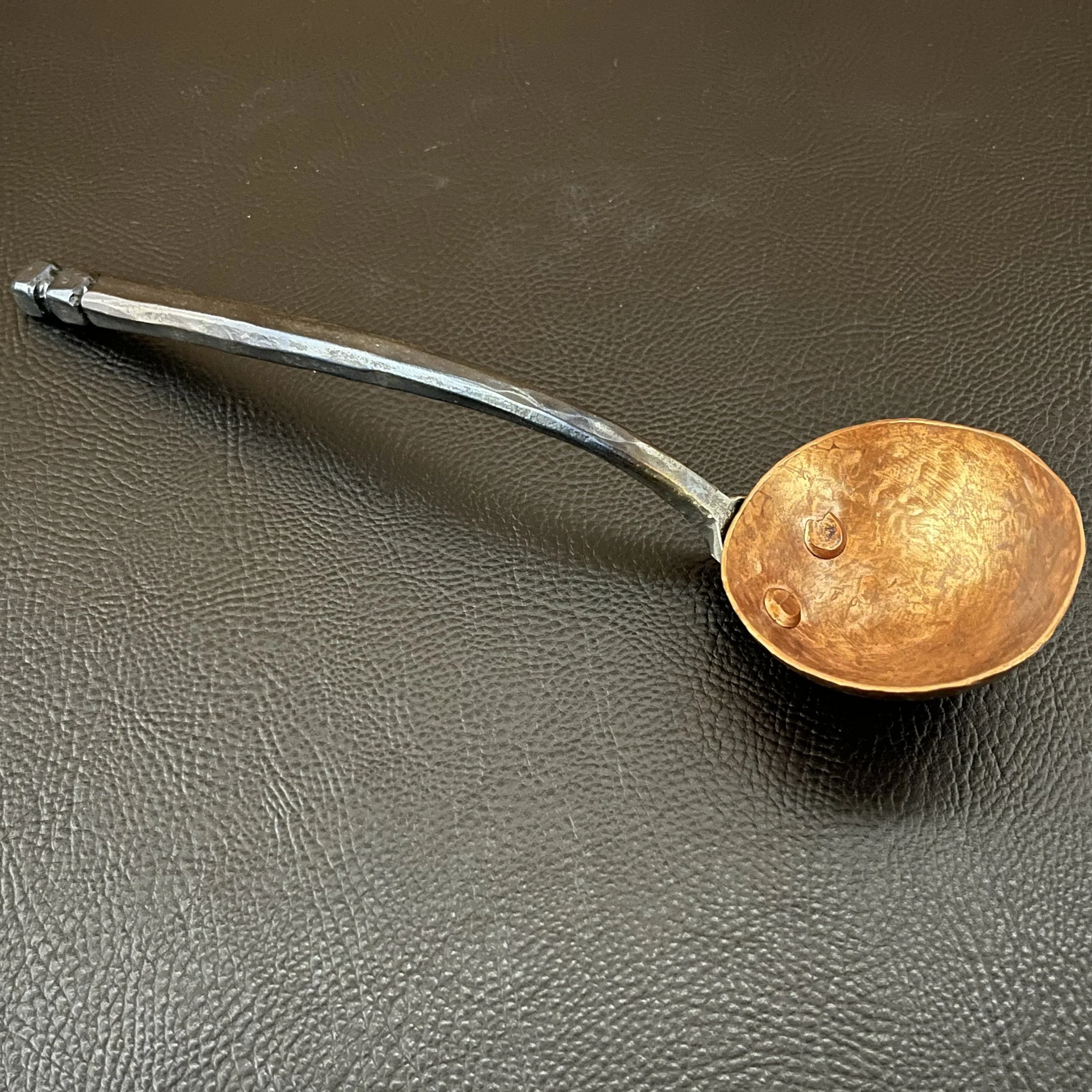 Hand-Forged Coffee Scoop – Copper Bowl & Octagonal Steel Handle