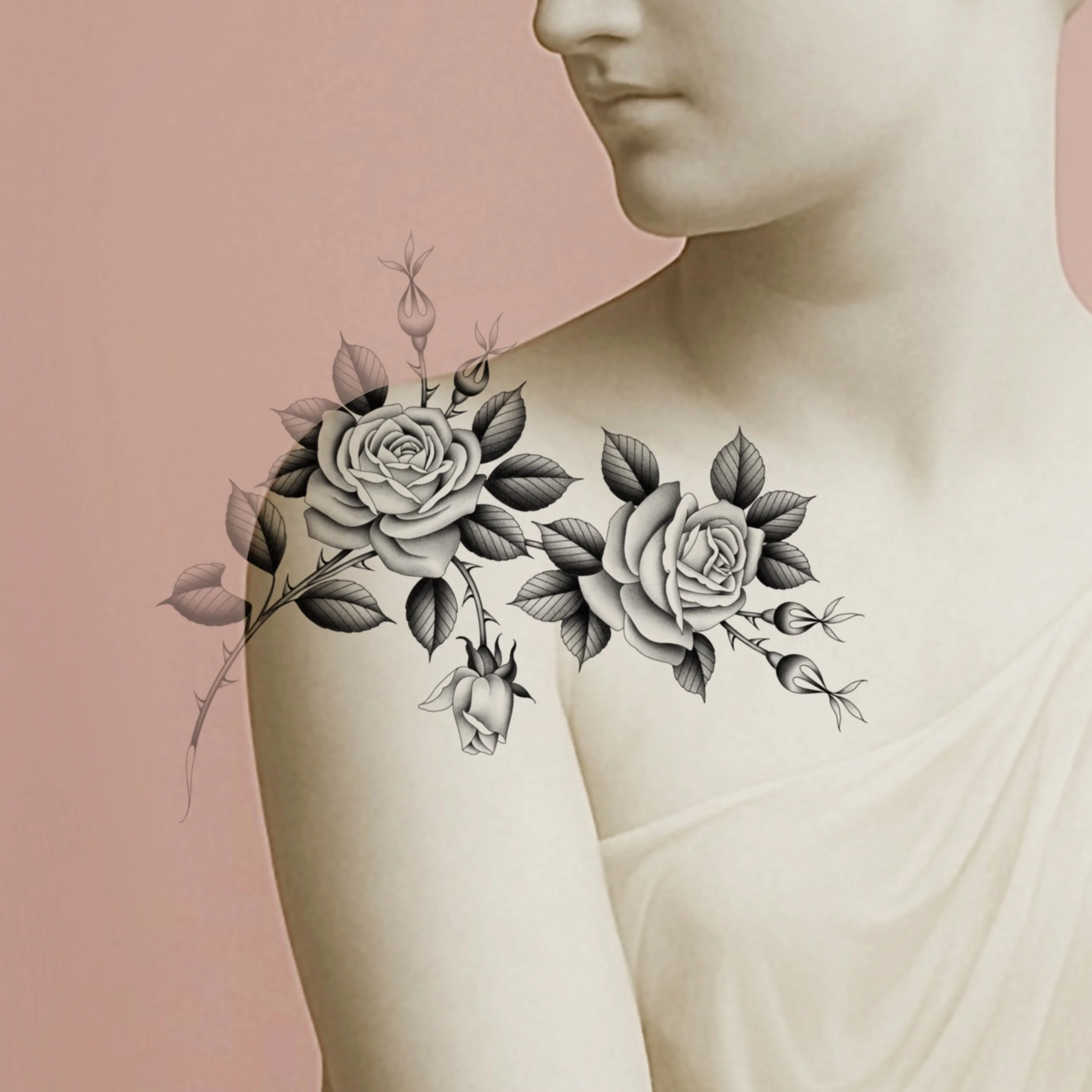 Rose shoulder piece.