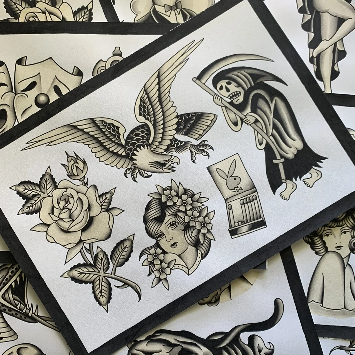 Flash Sheet no.9 ~ Available in Colour or Black and grey.