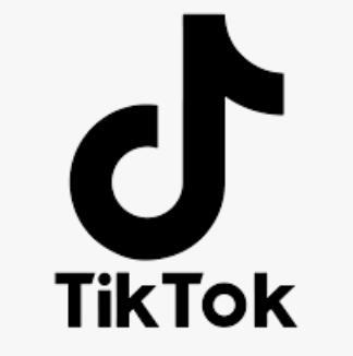 TikTok logo with black musical note icon above the word 'TikTok' in bold black letters.