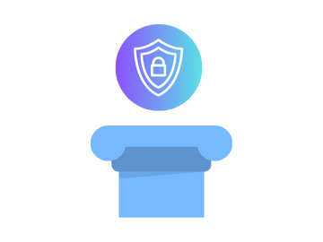 Digital security shield icon with a lock symbol above a computer and cloud, representing cybersecurity or data protection.