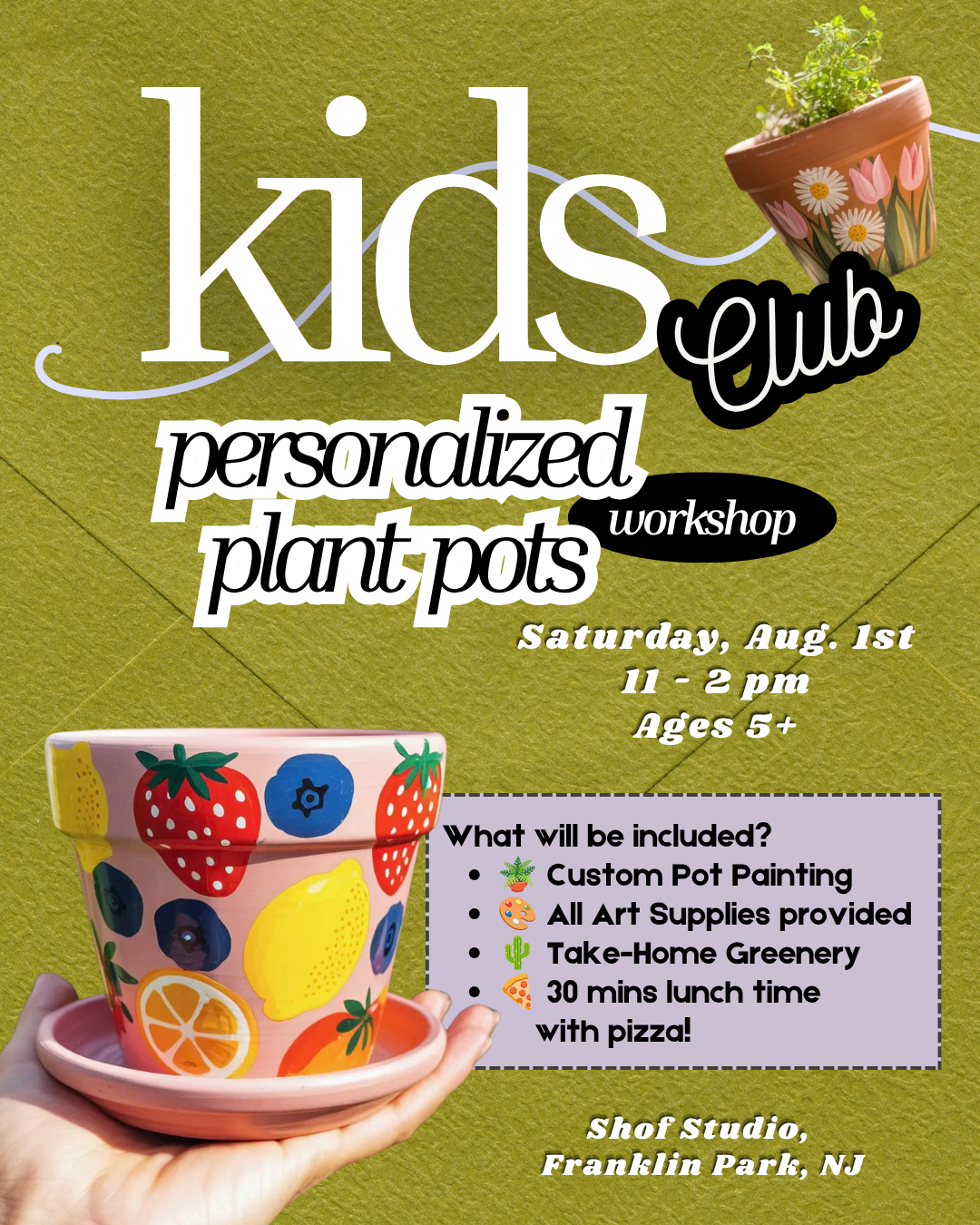 Personalized Plant Pots Workshop (Saturday)