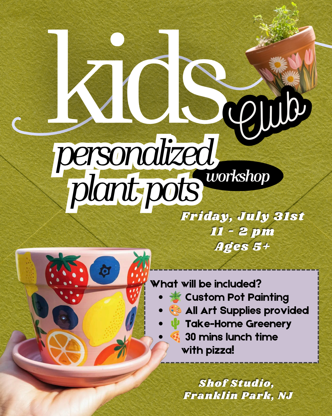 Personalized Plant Pots Workshop (Friday)