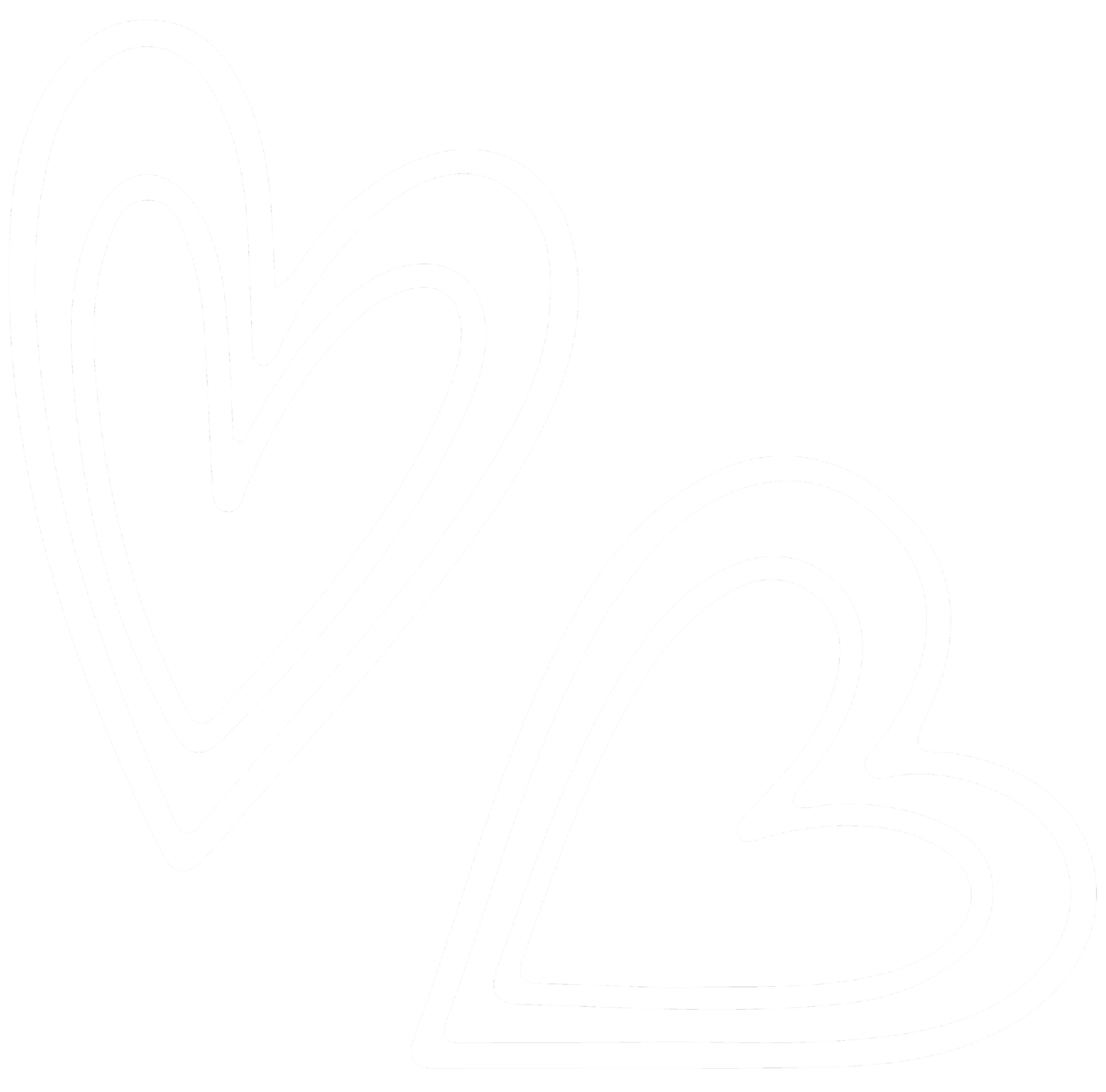 Black background with two white neon-style heart outlines.