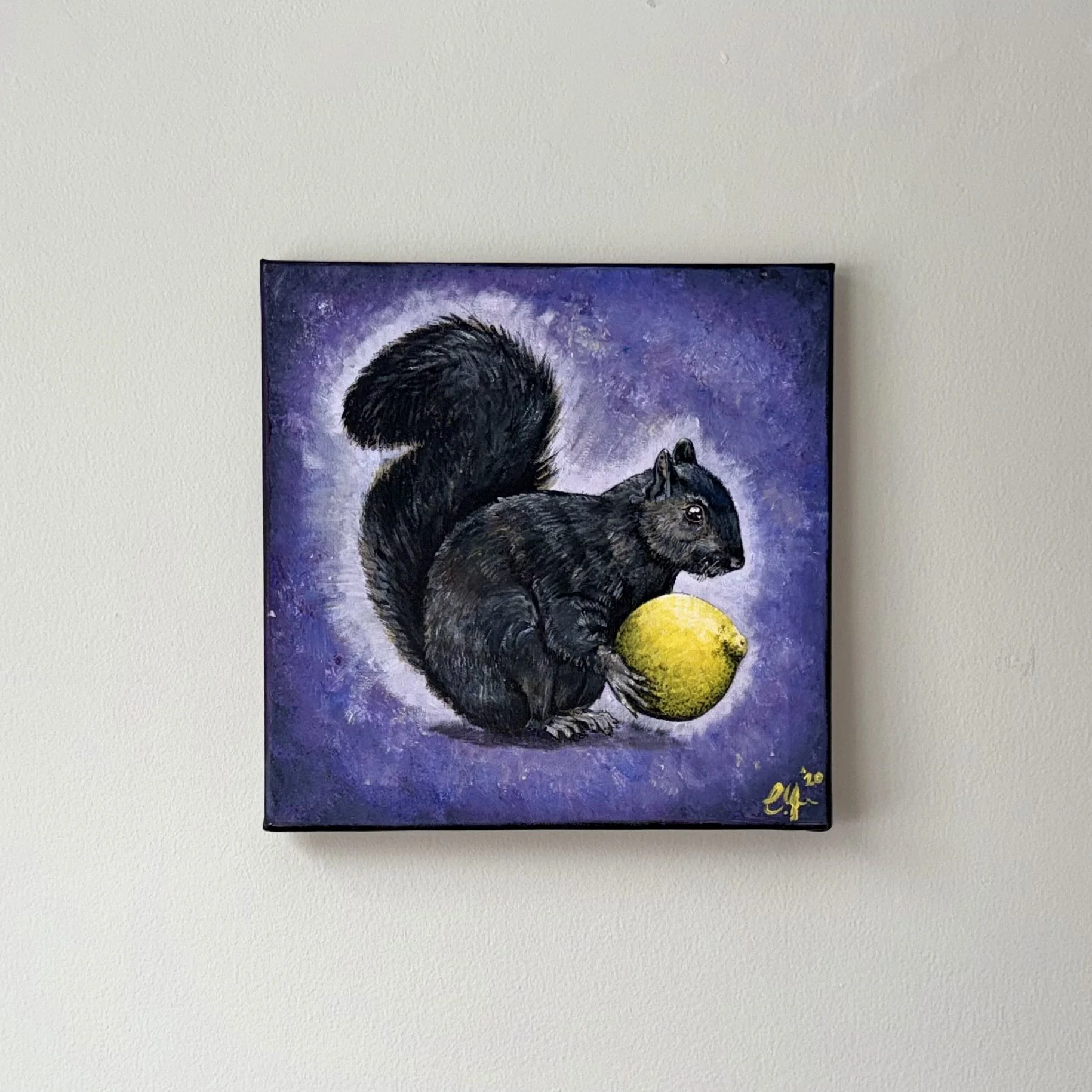 Squirrel Holding a Lemon, 2020 | acrylic on canvas