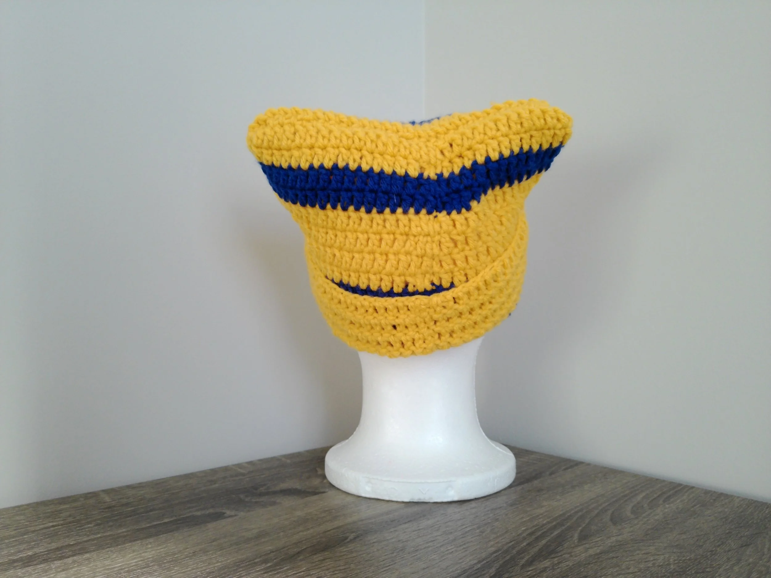Yellow and Royal Blue Cat Beanie_Back 1.JPG