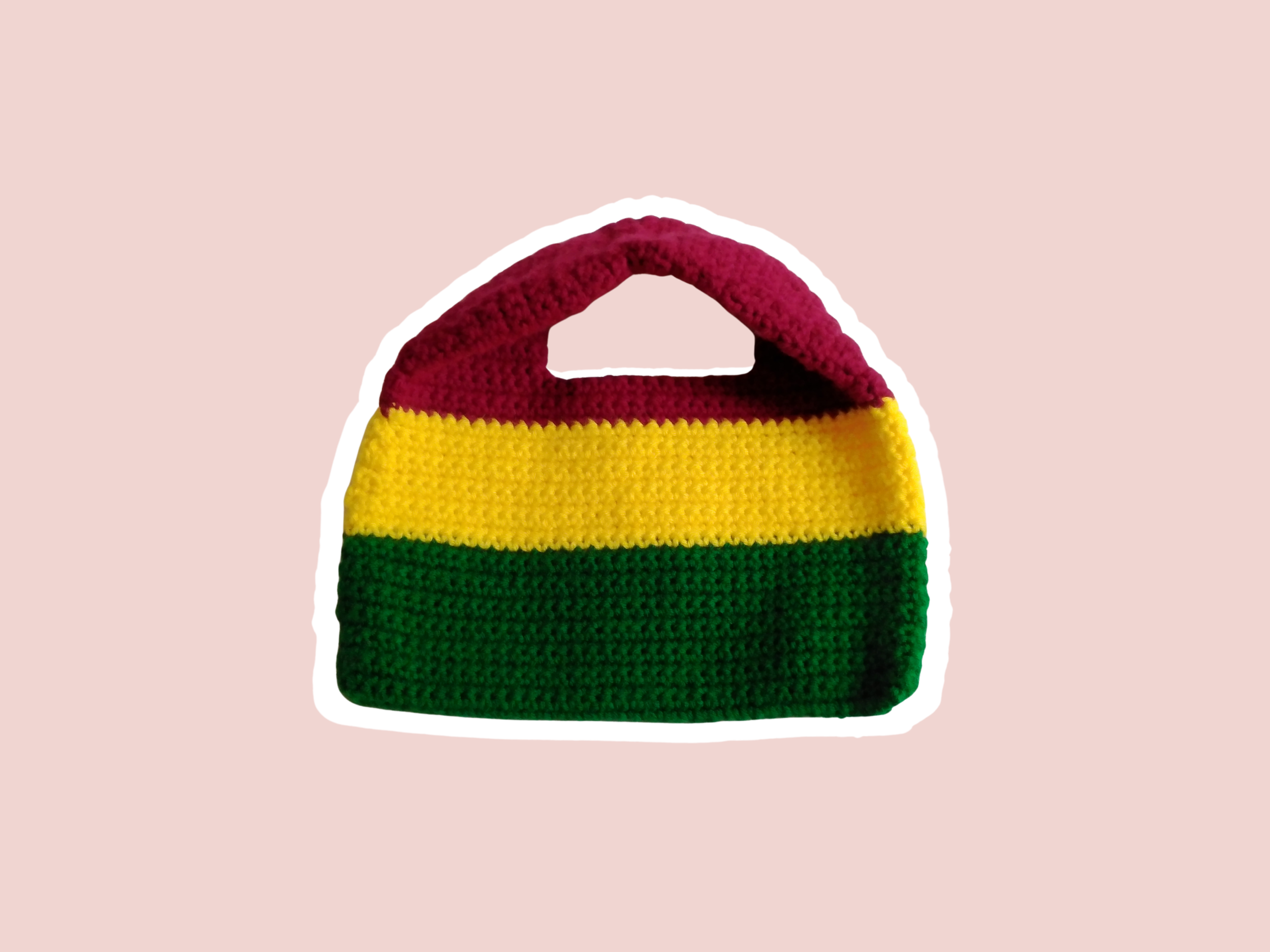 Red Yellow and Green Donut Inspired Hand Bag