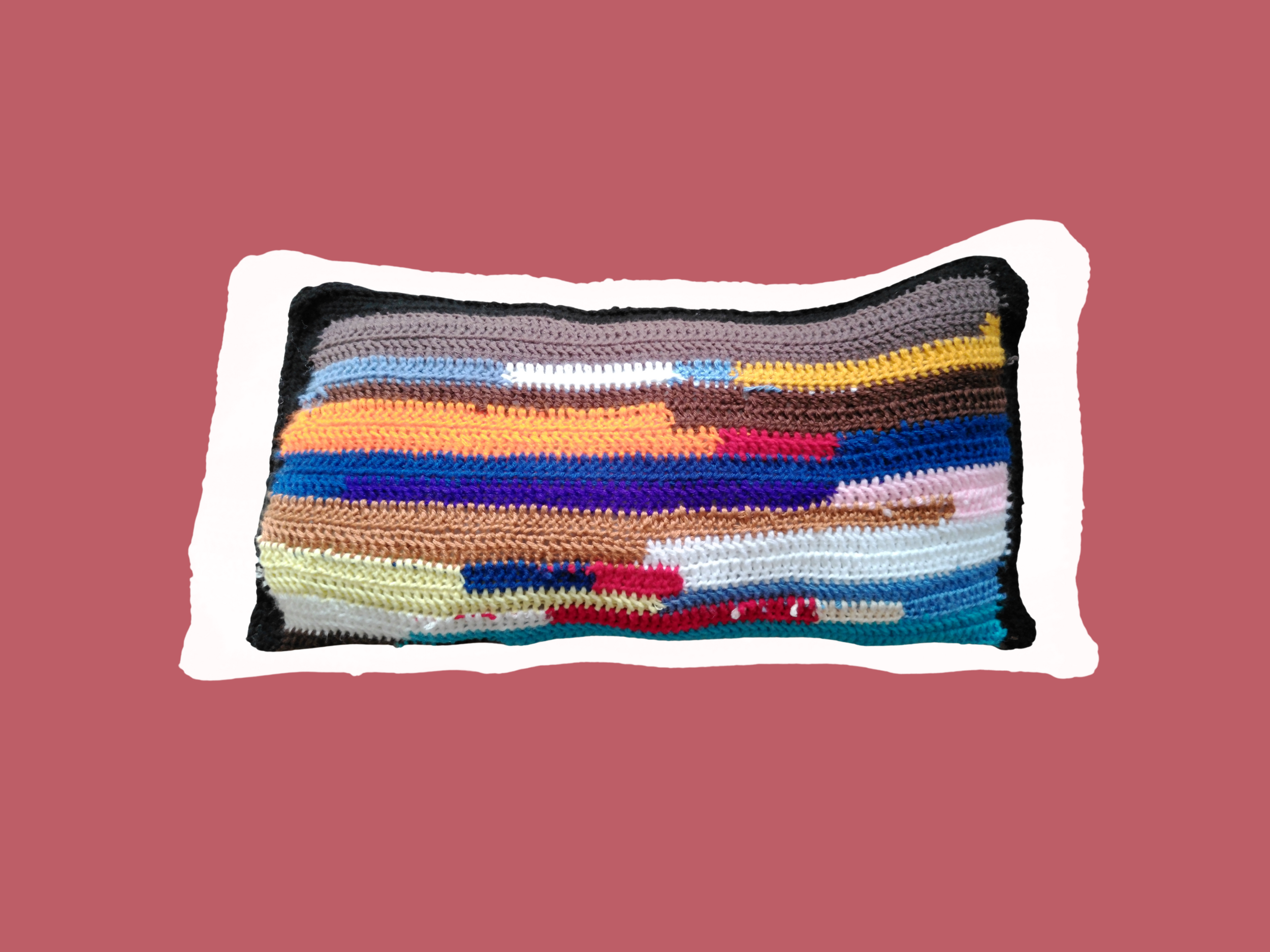 Multicolored Scrap Throw Pillow
