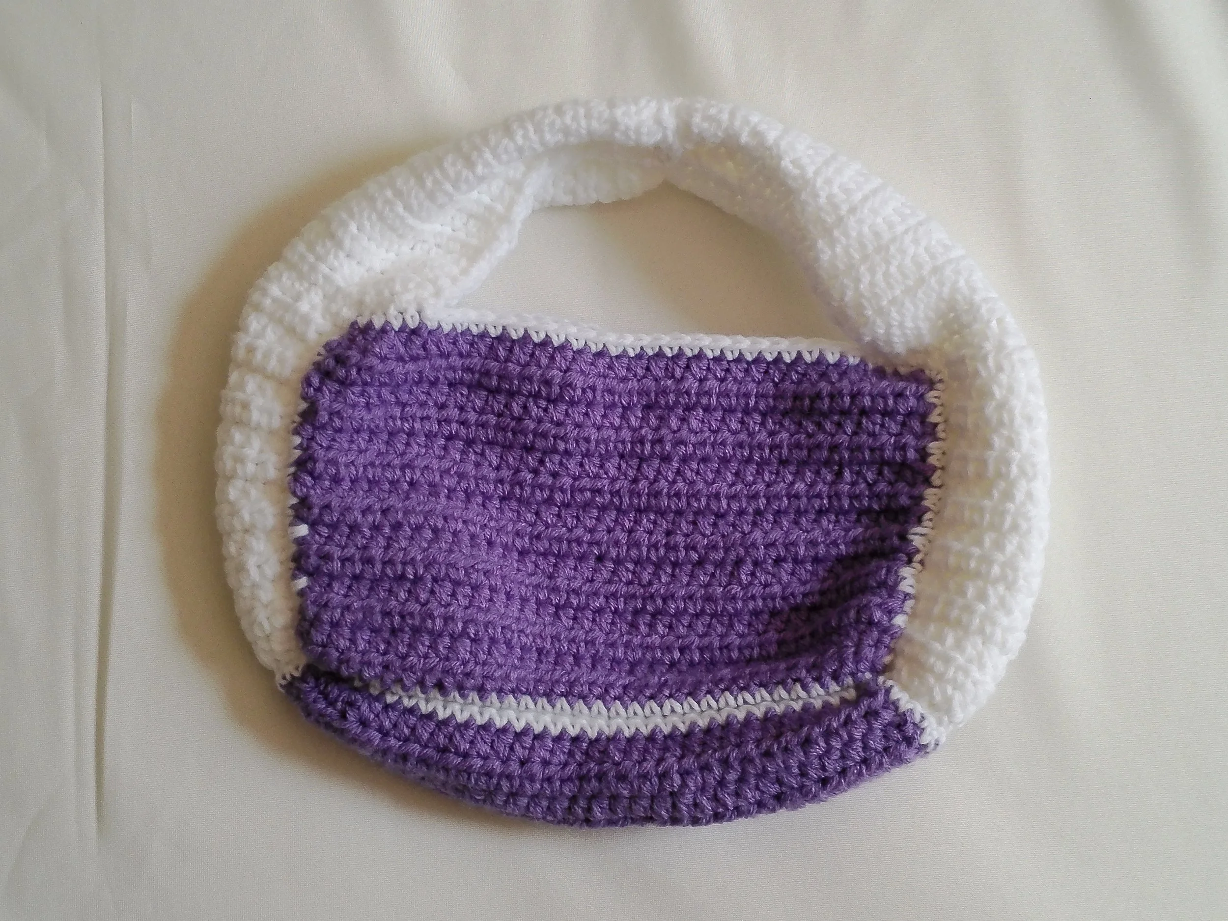 Lavendar and White Donut Inspired Bag_Front 2_Landscape.JPG