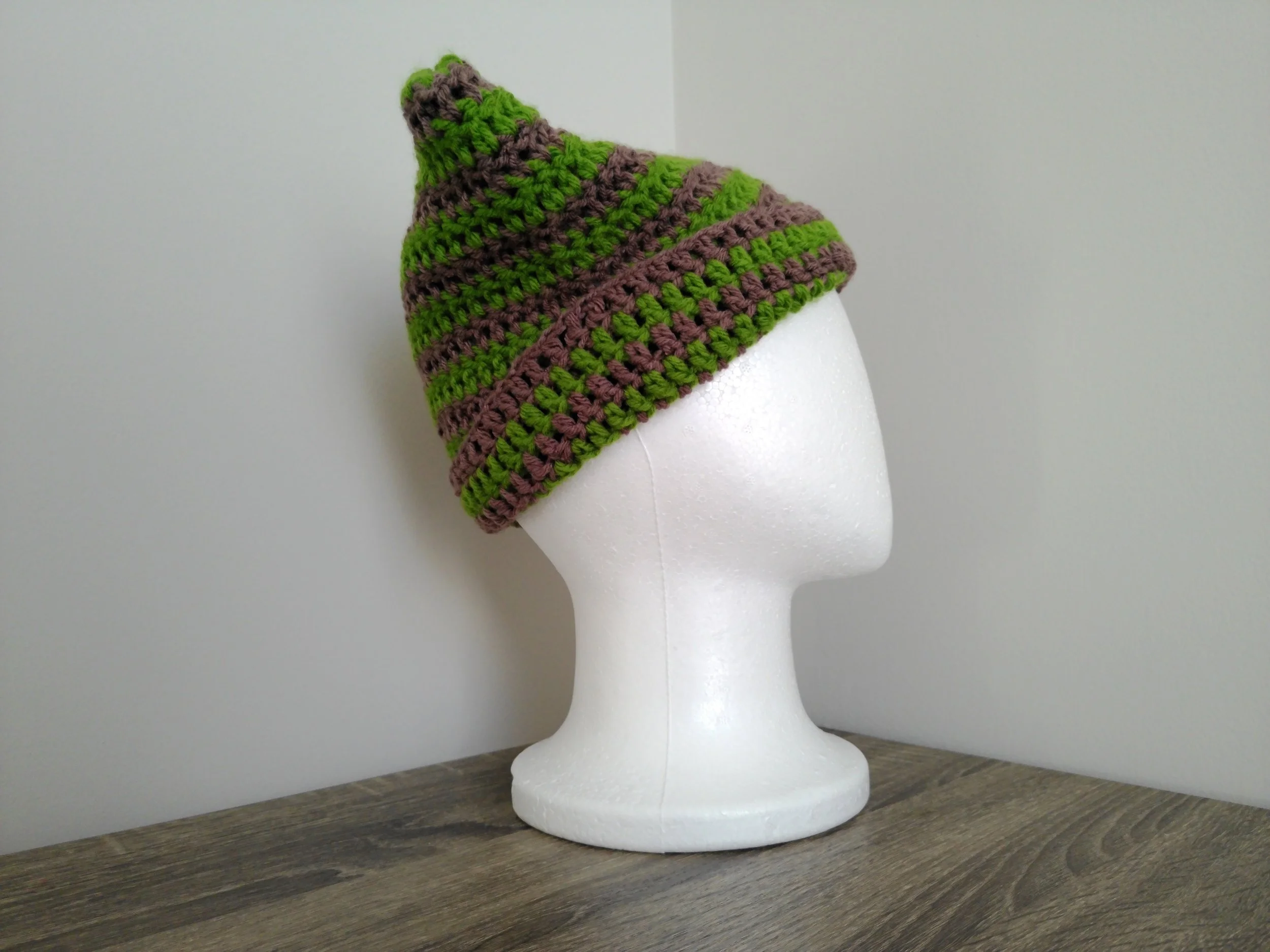 Green and Brown Washed Cat Beanie_Left 1.JPG