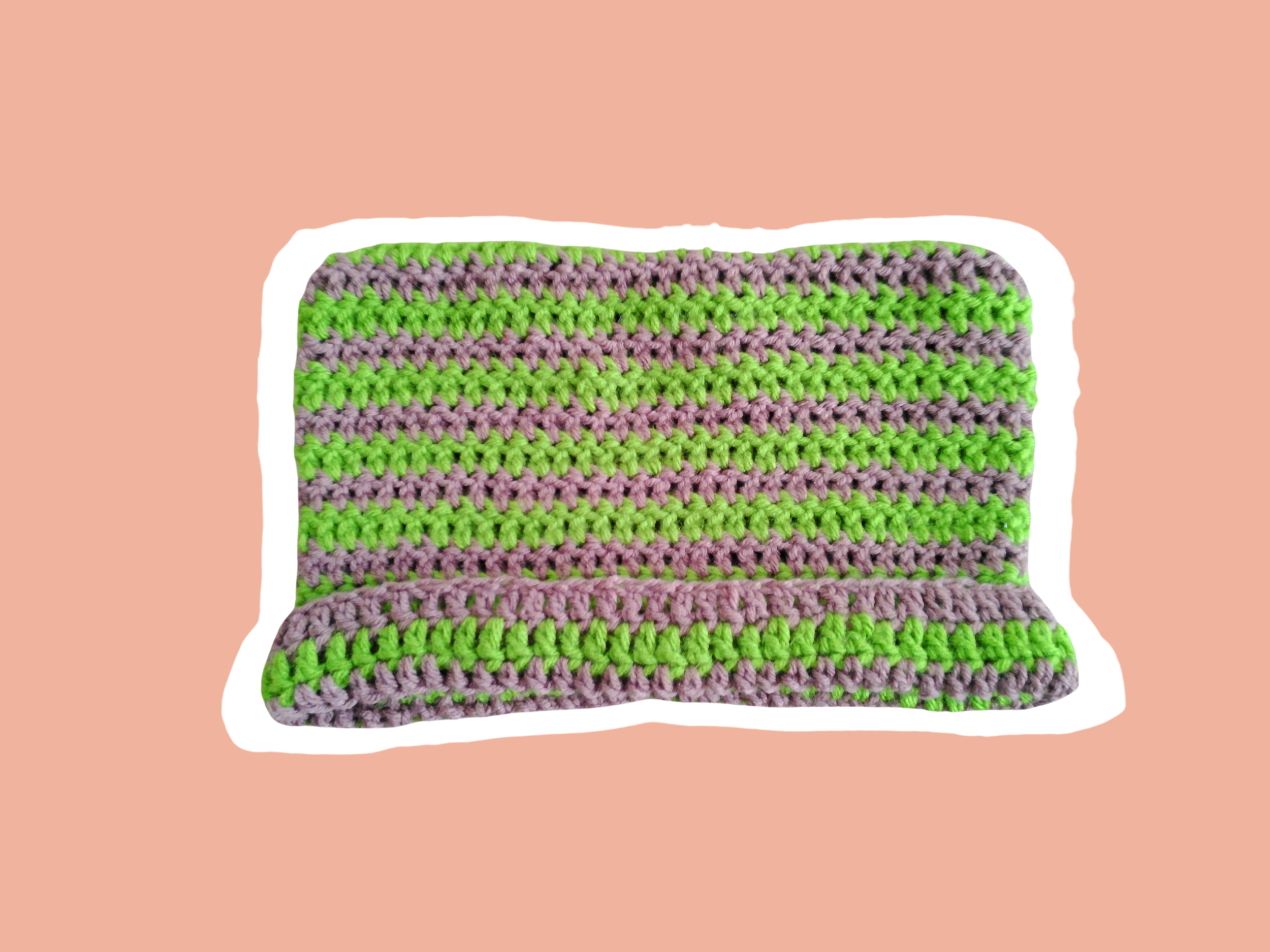 Green and Brown Washed Cat Beanie