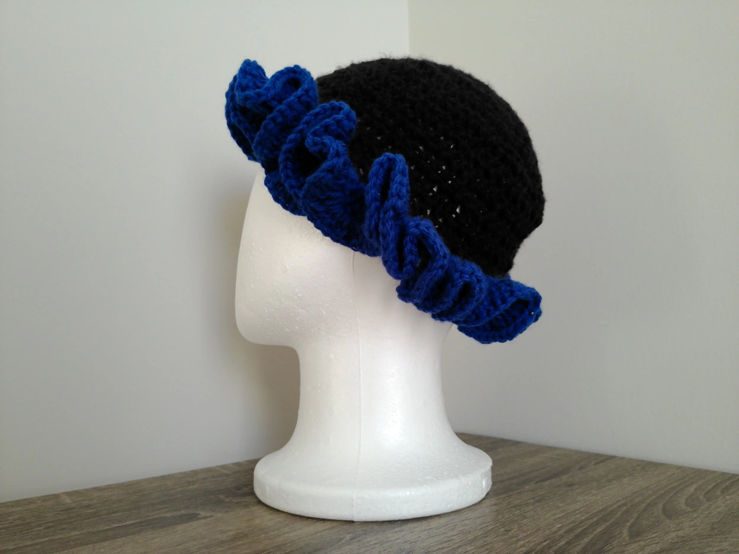Black and Royal Blue Ruffle Bucket Hat_Right 1.JPG