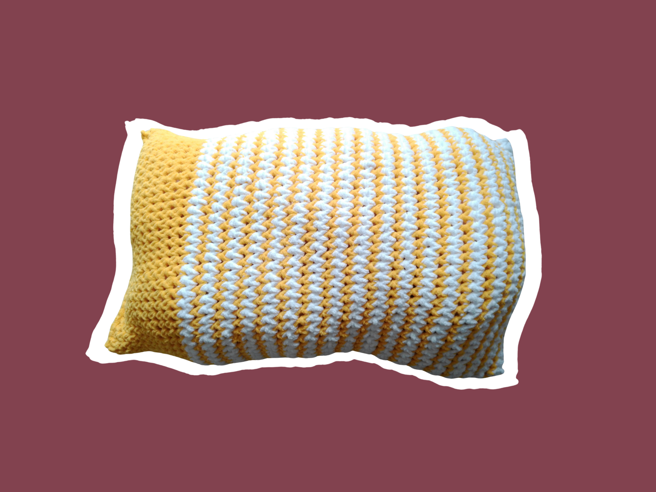 Yellow and White Soft Fluffy Jumbo Pillow
