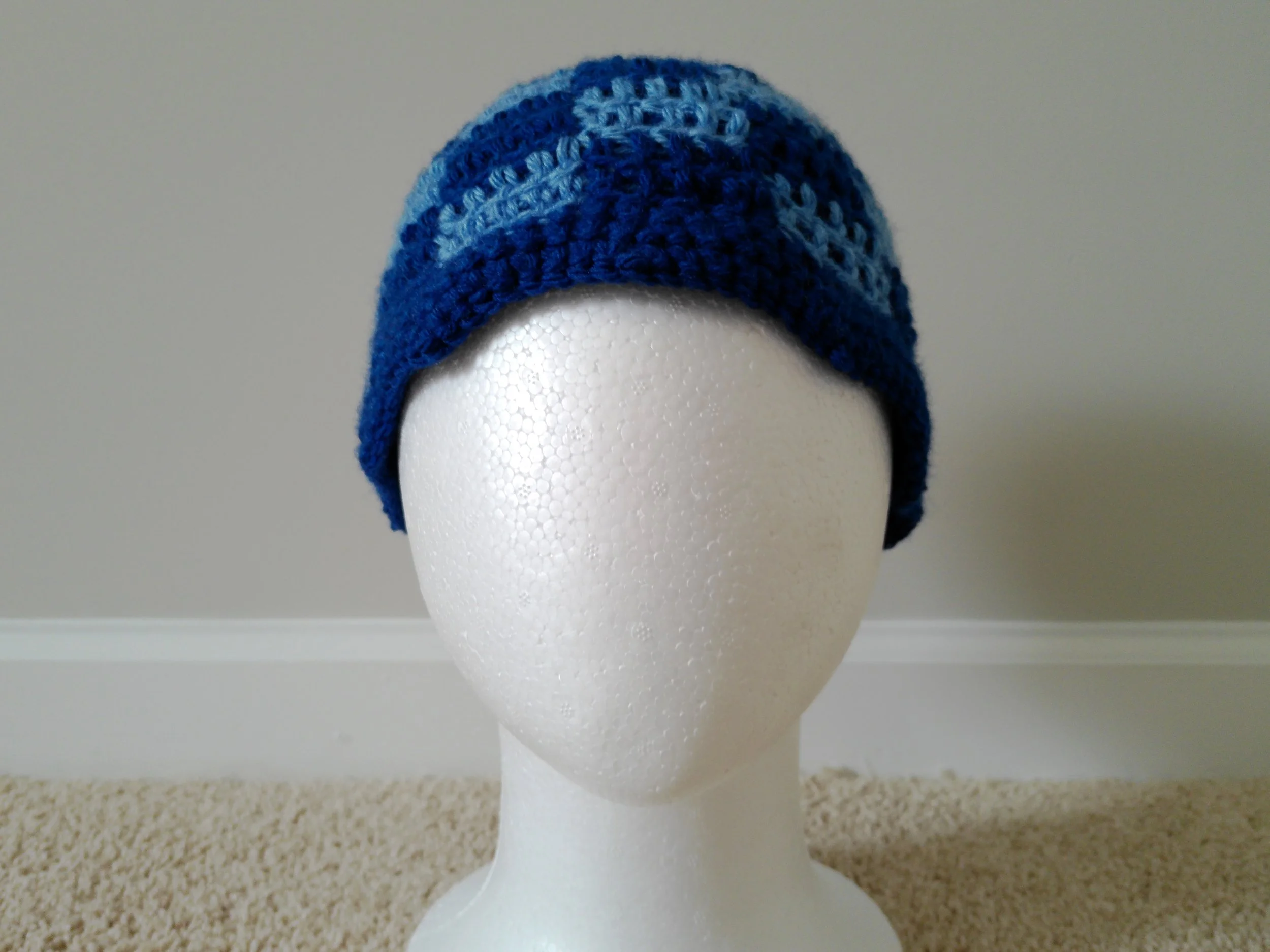 Royal Blue and Light Blue Checkered Bucket Hat_Front.JPG