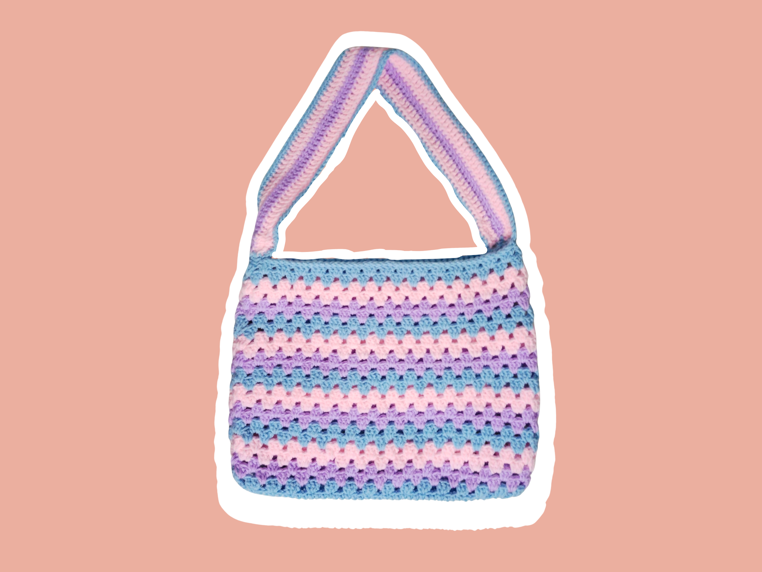 Light Pink Lavender and Baby Blue Tote Bag