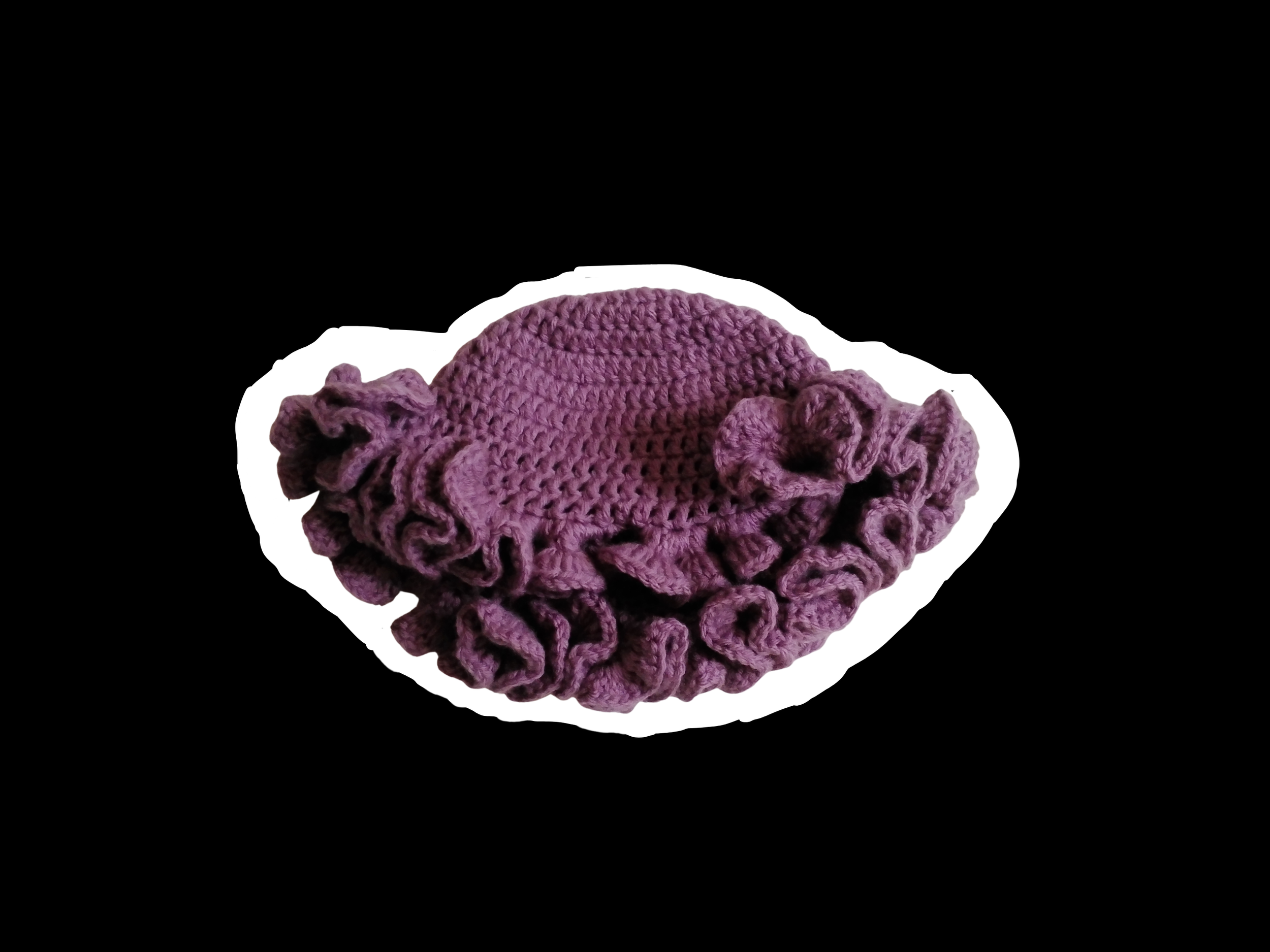 Purple Ruffle Bucket Hat