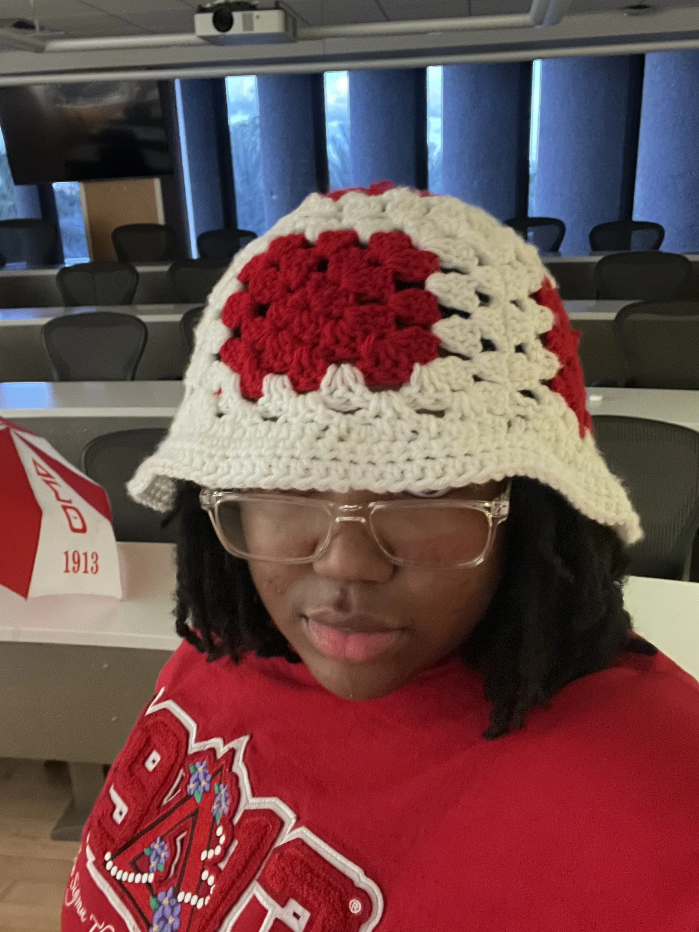 Delta Crochet red and white bucket hat.jpeg