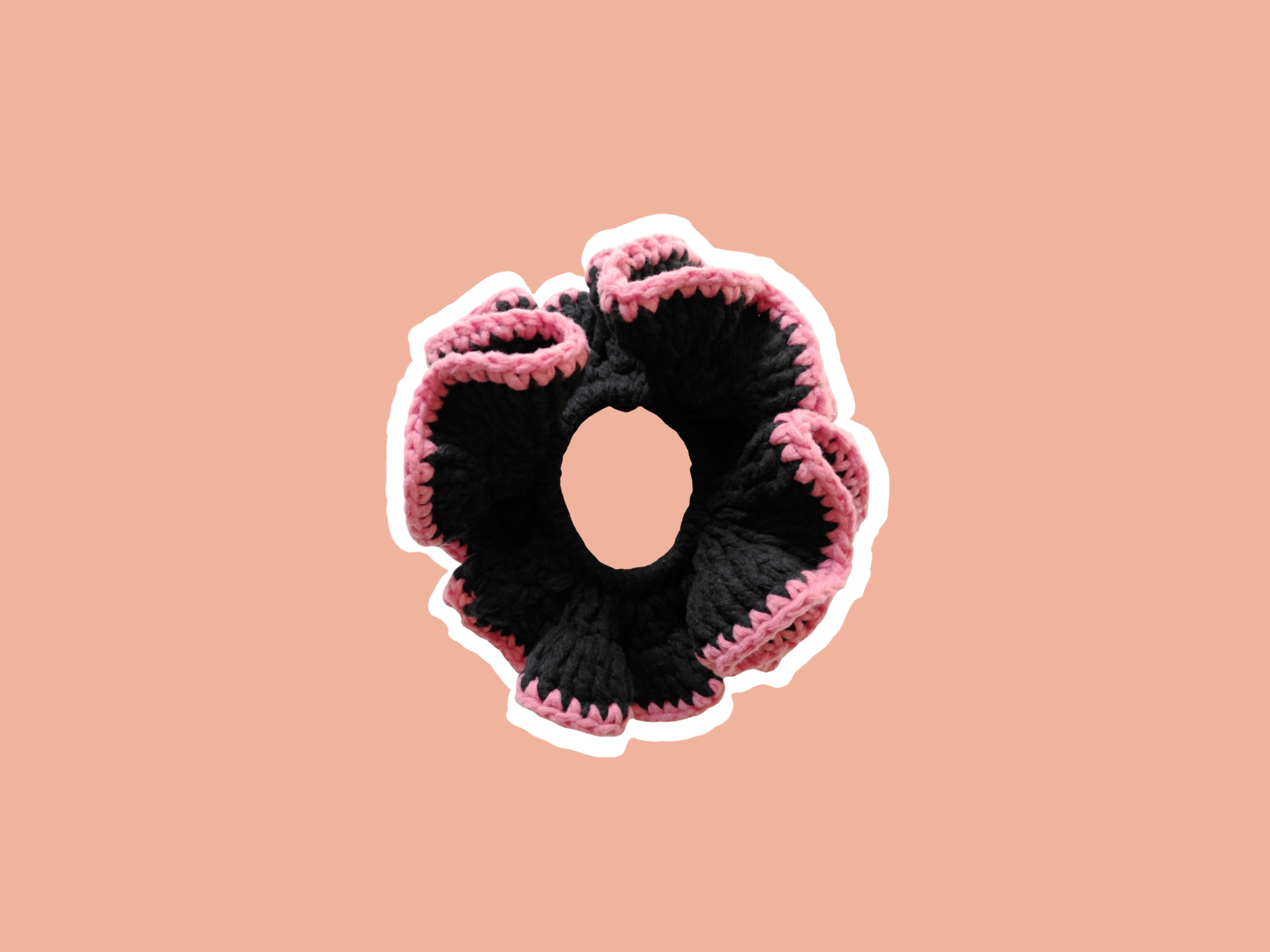 Black and Pink Scrunchie