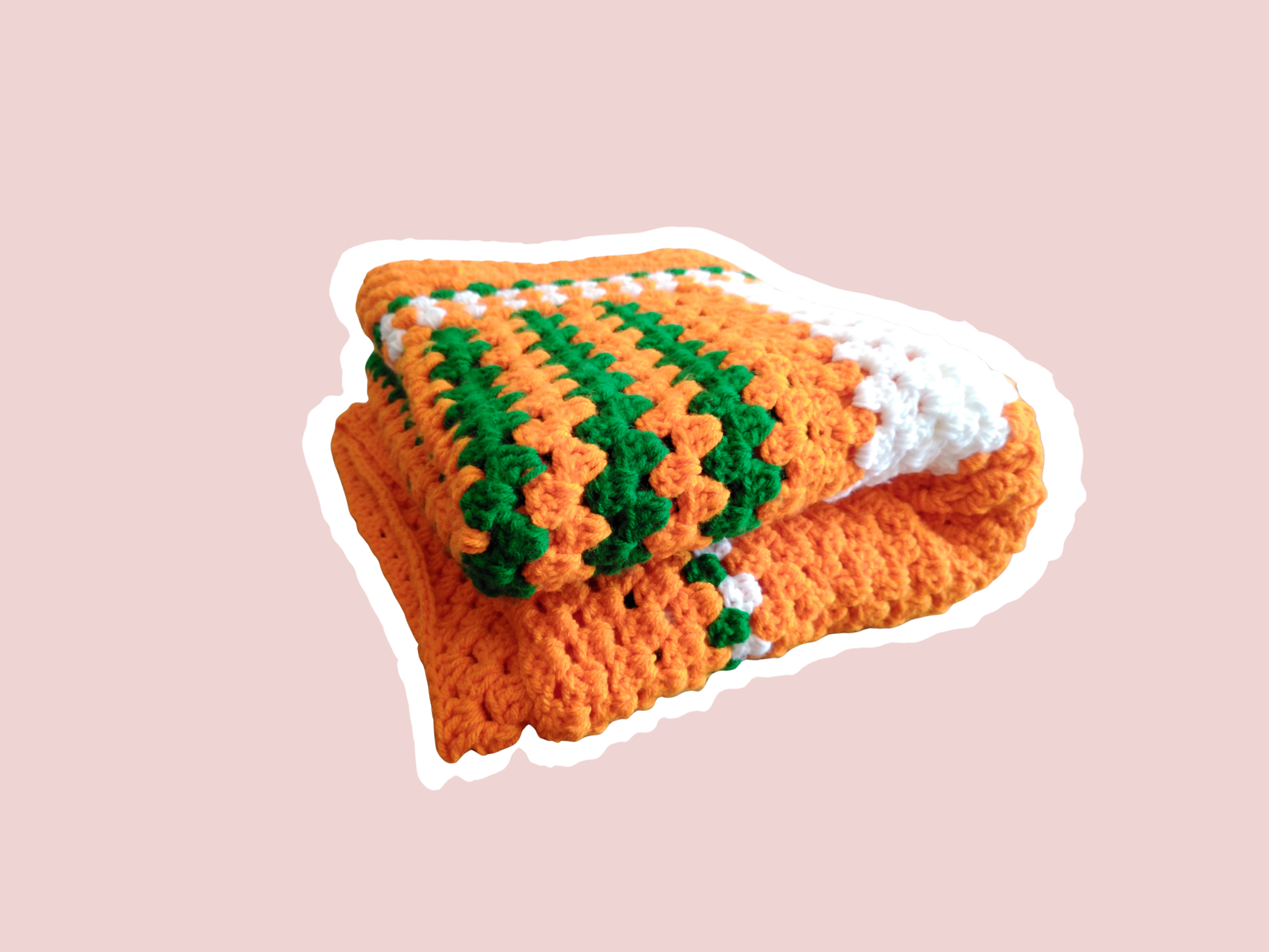 Orange Green and White Granny Stitch Blanket.png