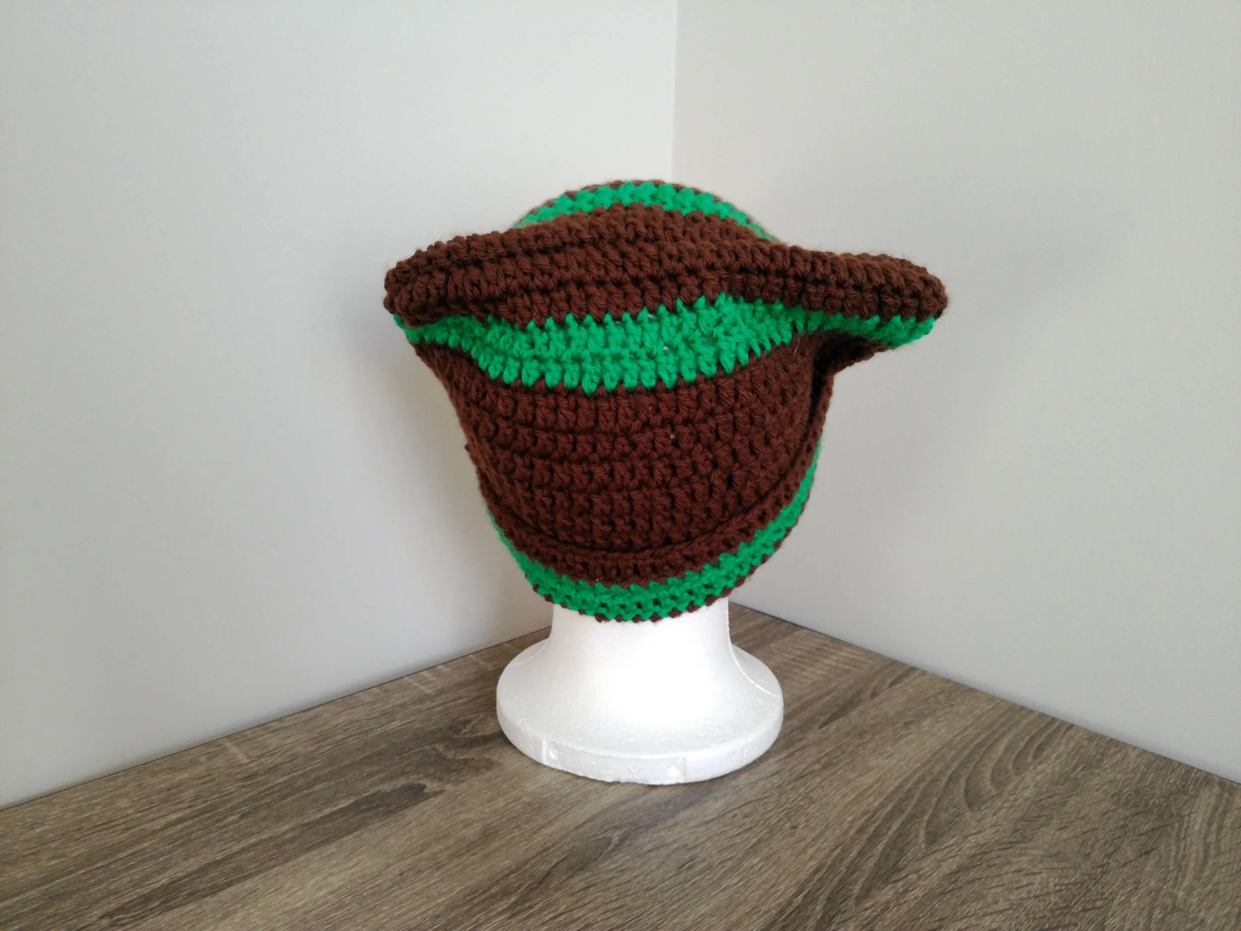 Brown and Green Cat Beanie_ Back 1.JPG