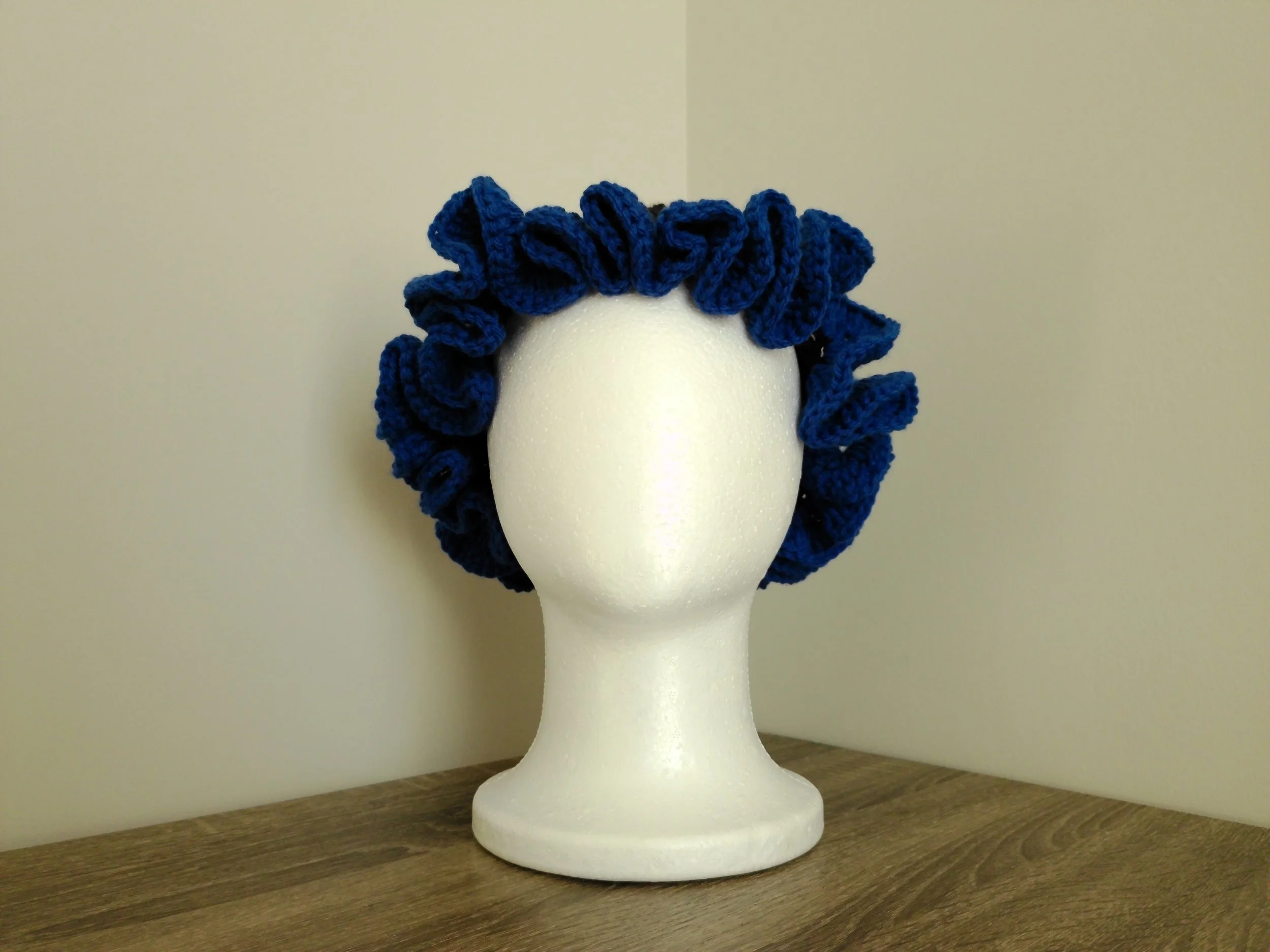 Black and Royal Blue Ruffle Bucket Hat_Front 2.JPG