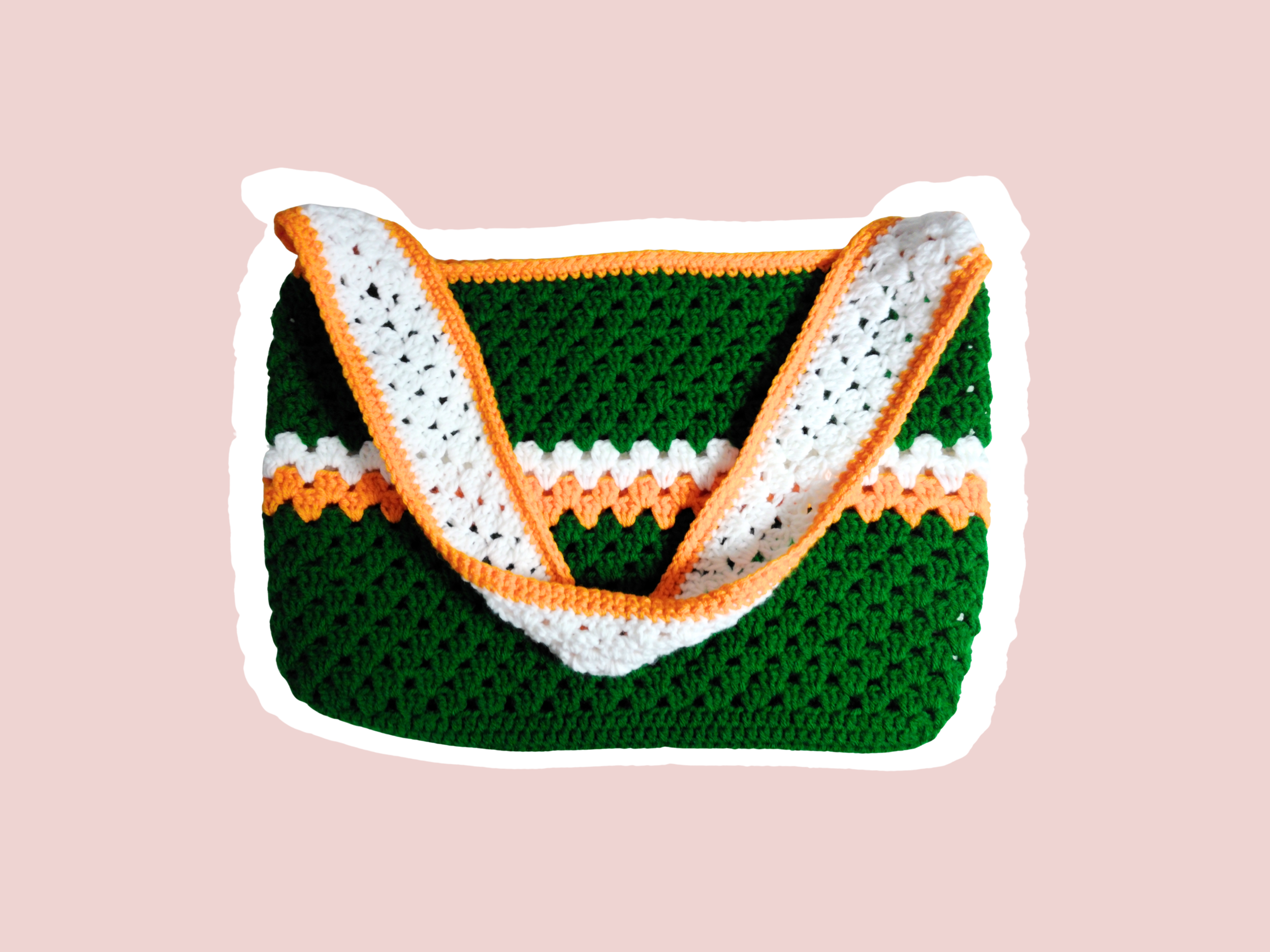 Green Orange and White Tote Bag