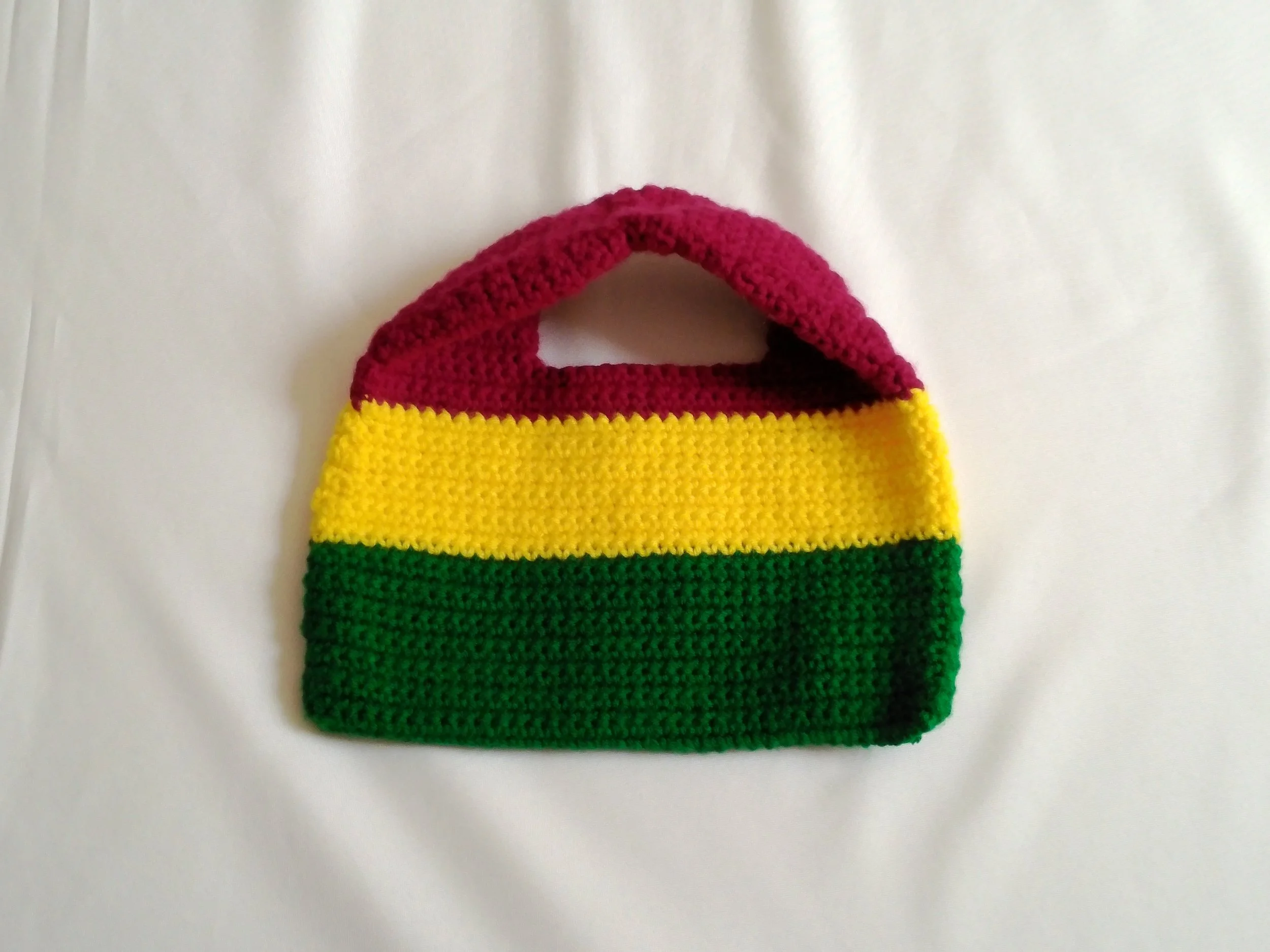 Red Yellow and Green Donut Inspired Hand Tote Bag_Front 3_Landscape.JPG.JPG