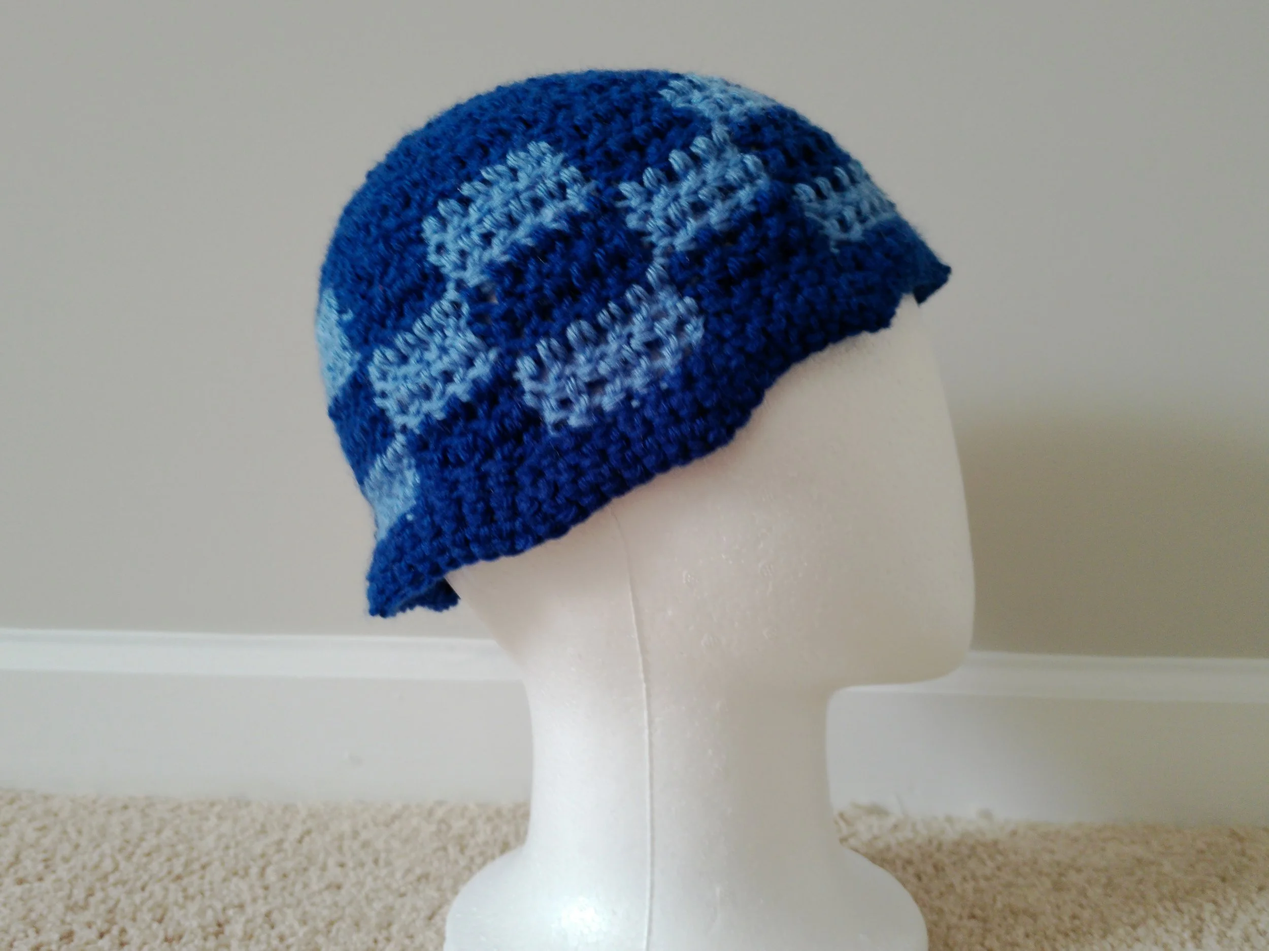 Royal Blue and Light Blue Checkered Bucket Hat_Left.JPG