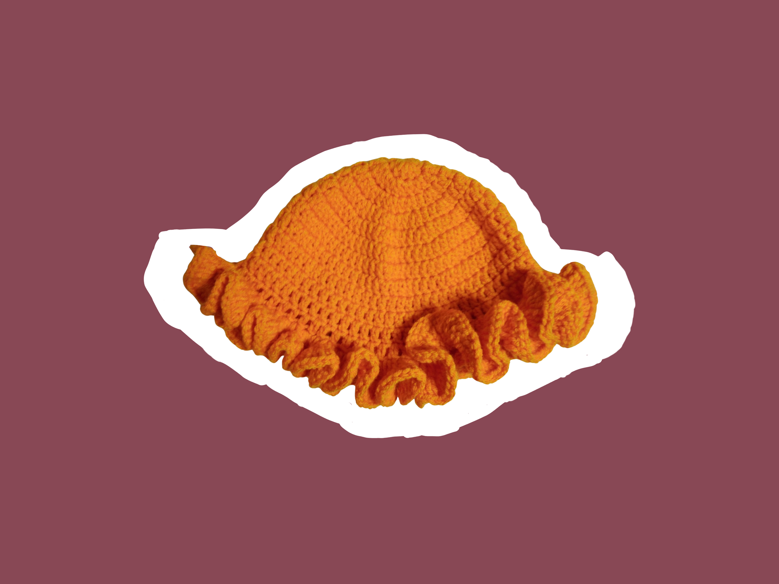 Orange Ruffle Bucket Hat.png