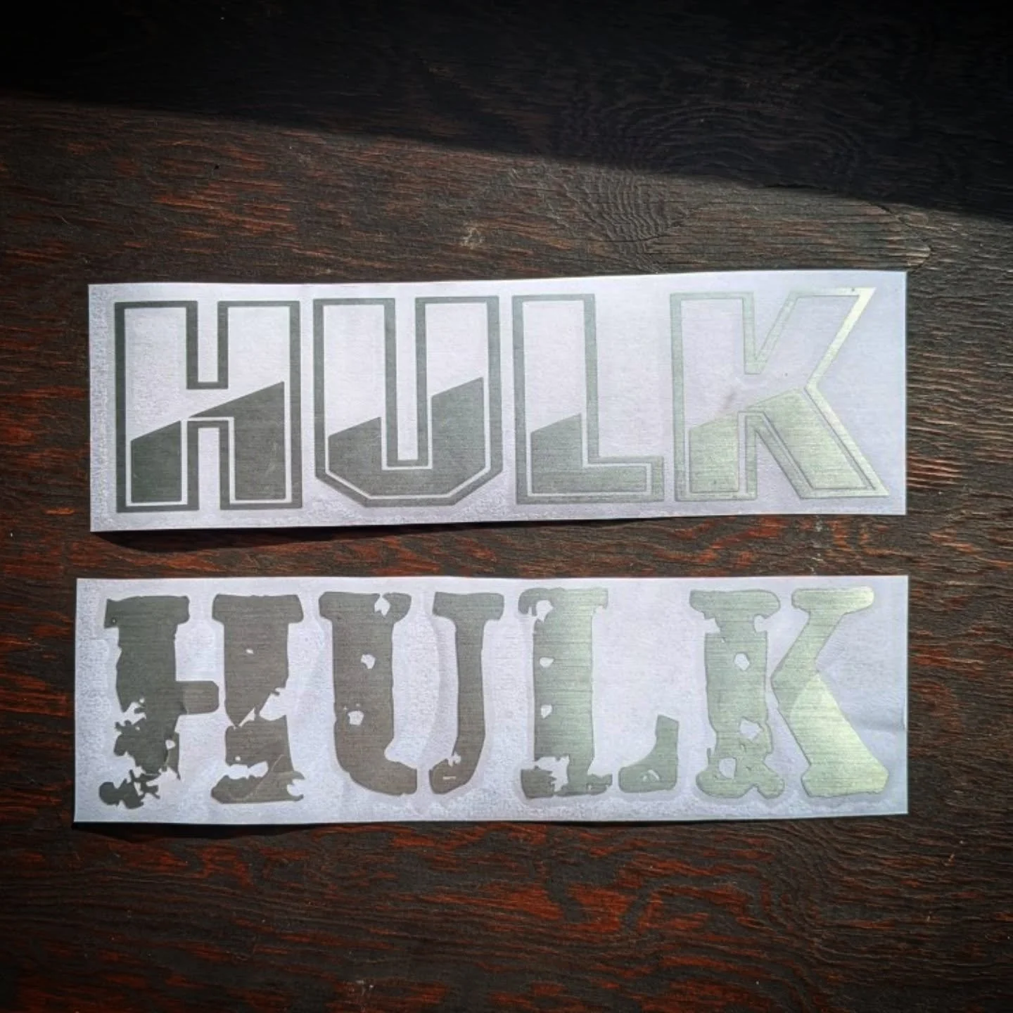 We're smashing out some custom metal HULK stickers!