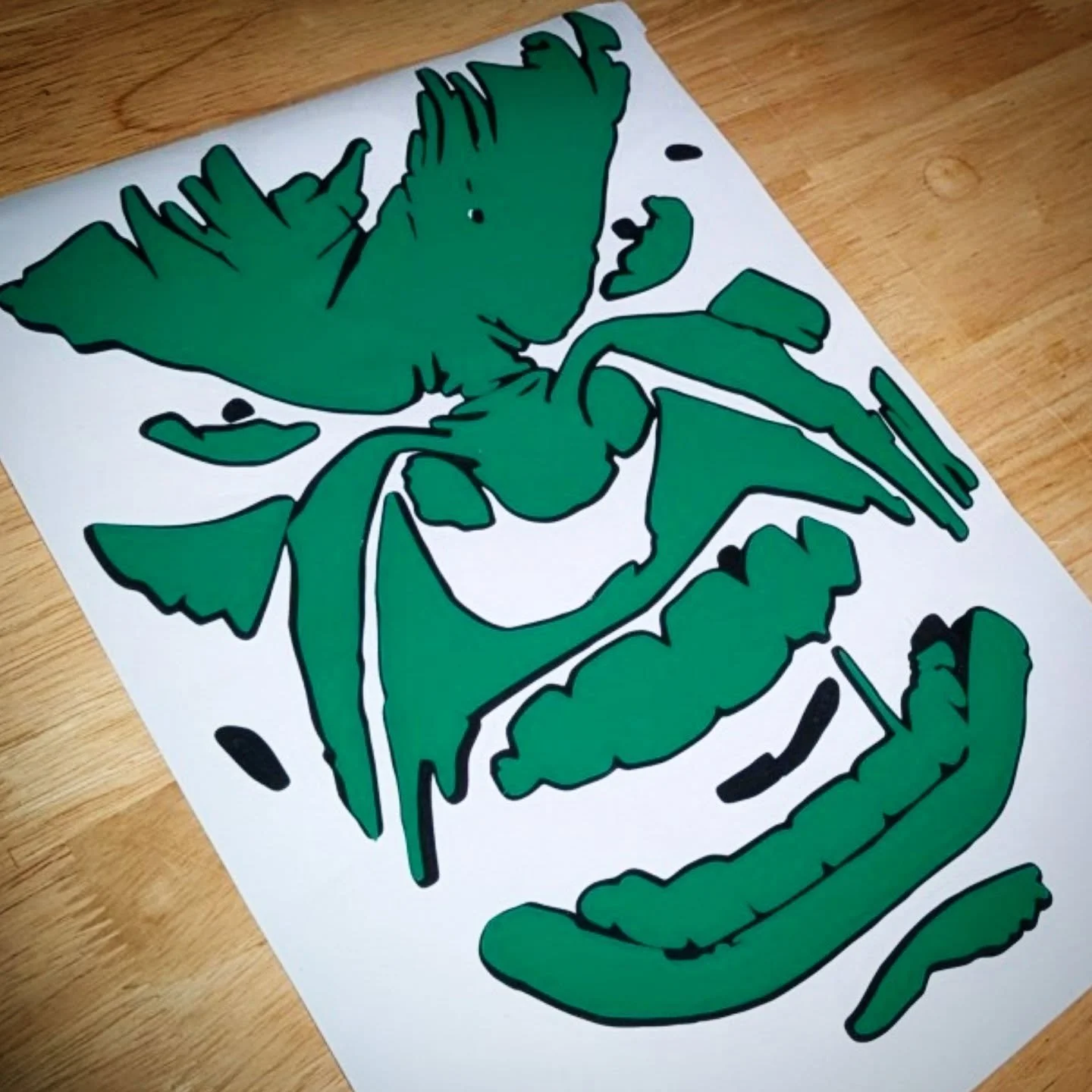 2 colour die cut decal of Hulk for a Brave warrior.