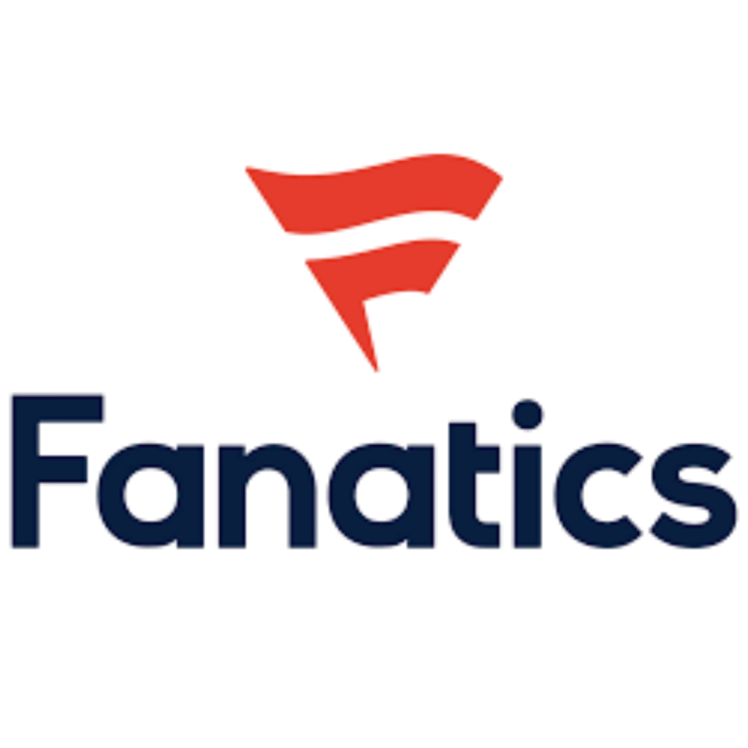 Fanatics logo with red stylized flags above the text.