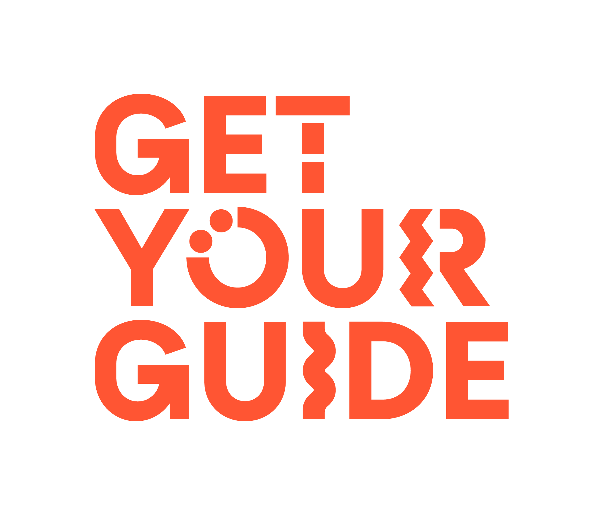 Bold red text on black background says "GET YOUR GUIDE".