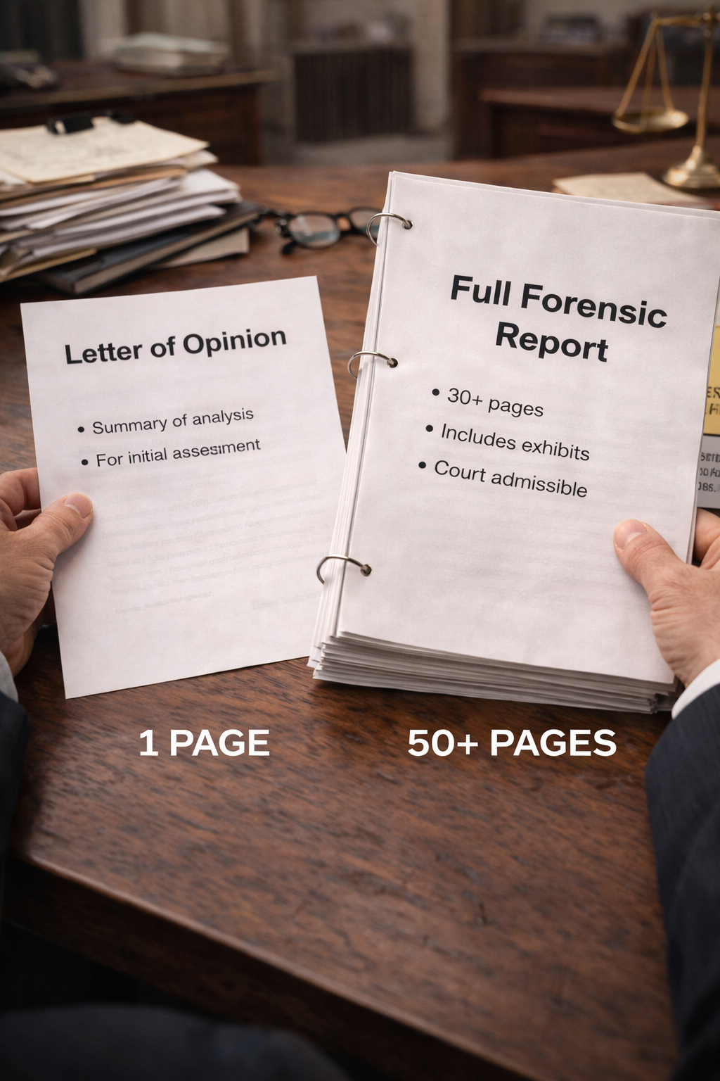 When Do You Need a Full Forensic Report vs. a Letter of Opinion?