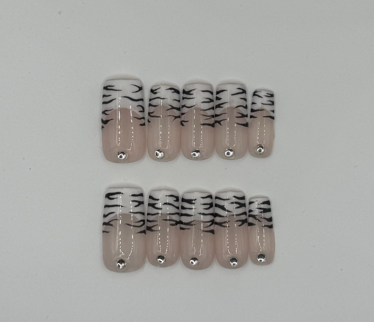 Zebra French Tips Set