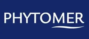 Phytomer logo with the brand name in white on a blue background.
