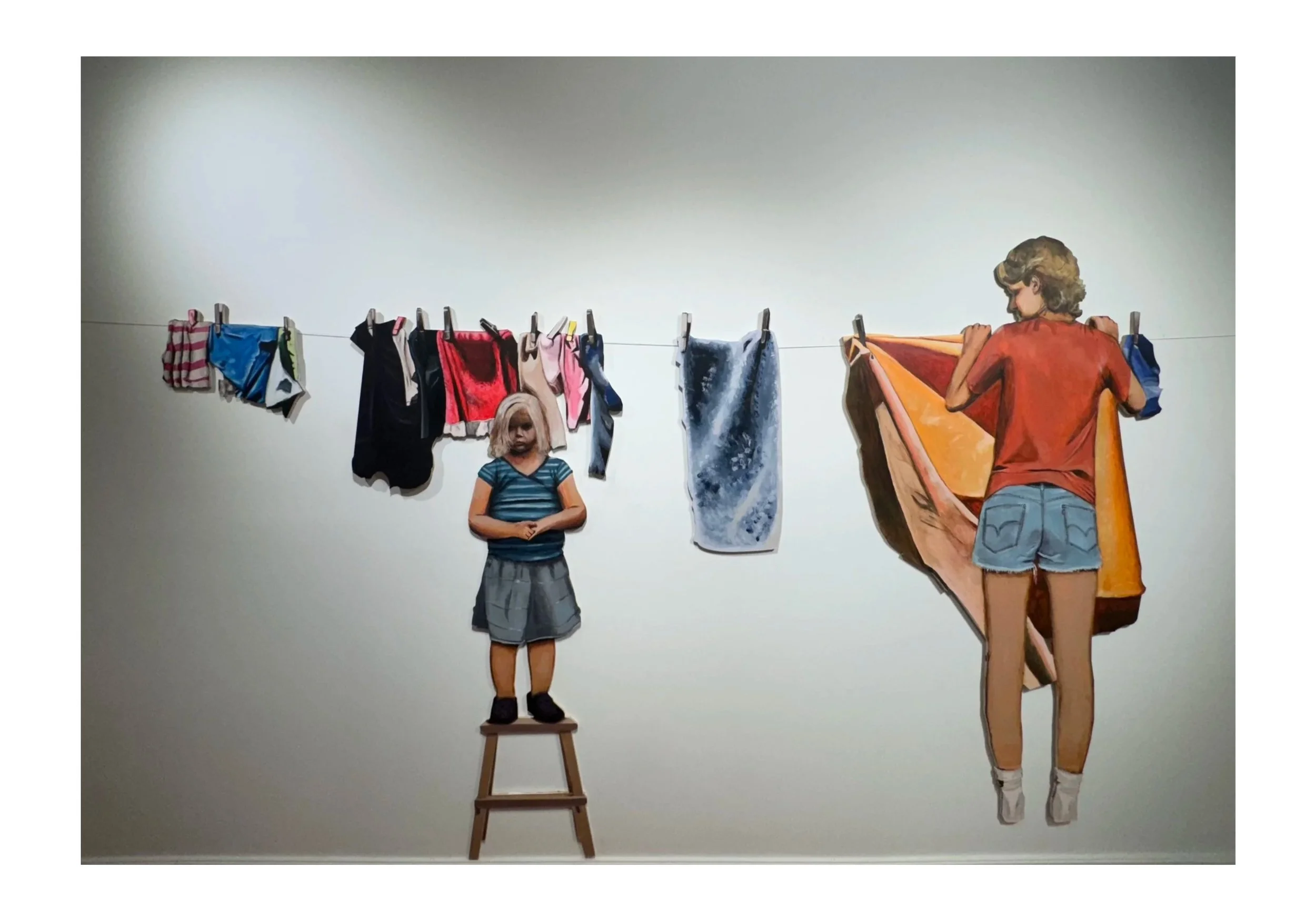 Everywhere I Go, I Bring You Along, 2024

Acrylic on plywood, string, 6x8ft 