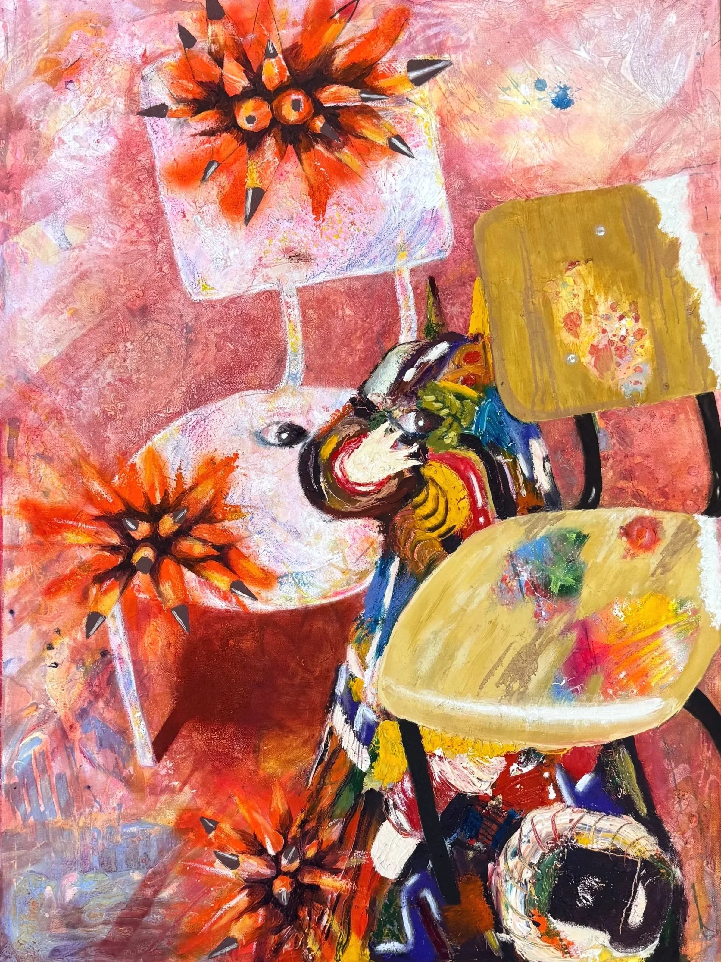 Untitled, 2025

Acrylic, Oil, Oil Pastel, and Spray Paint on Canvas, 3x4 ft