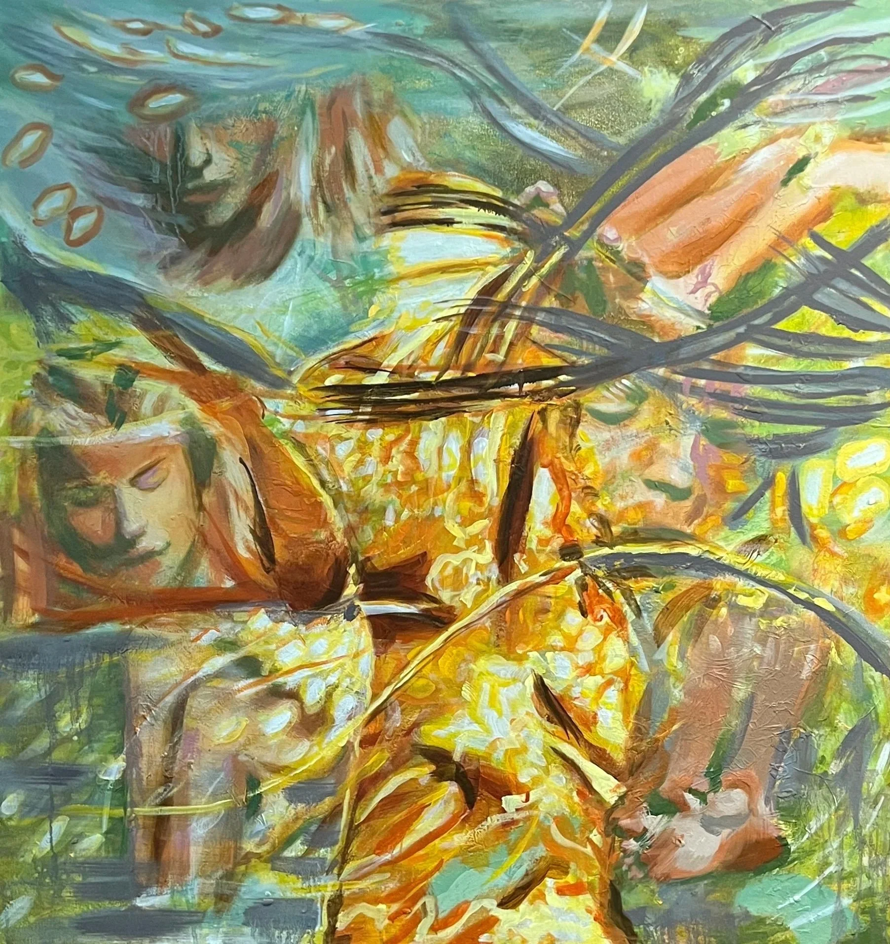 Untitled - 2026 Acrylic and oil on canvas 4x4ft