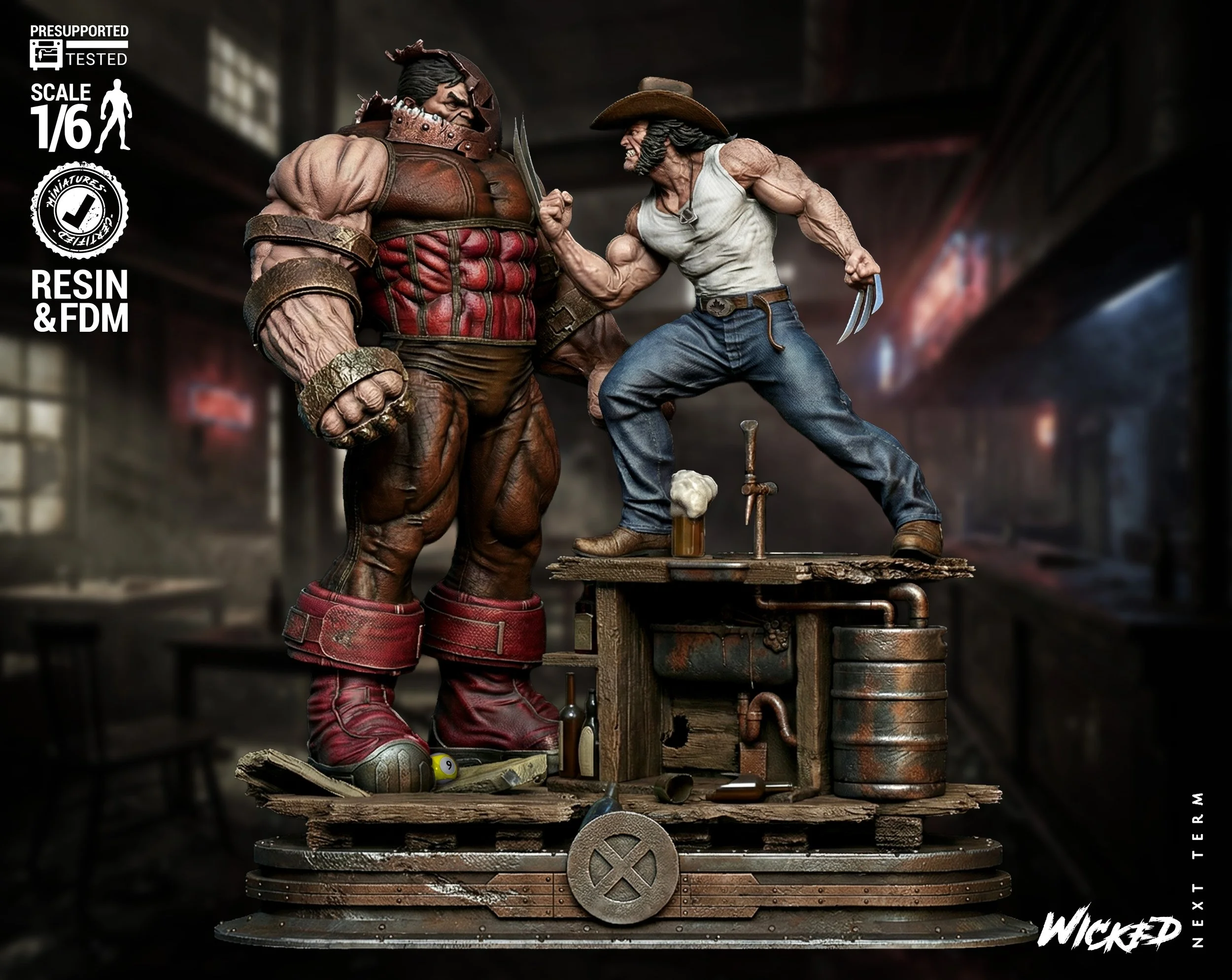 Marvel - Logan VS Juggernaut Diorama