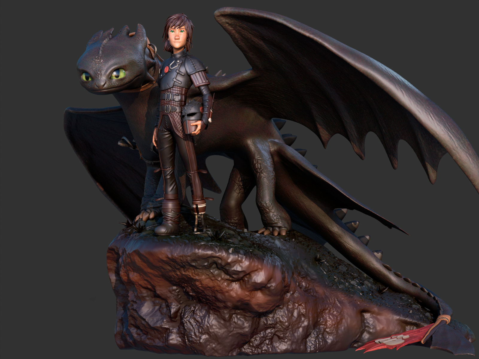 How to Train Your Dragon - Toothless Hiccup Diorama