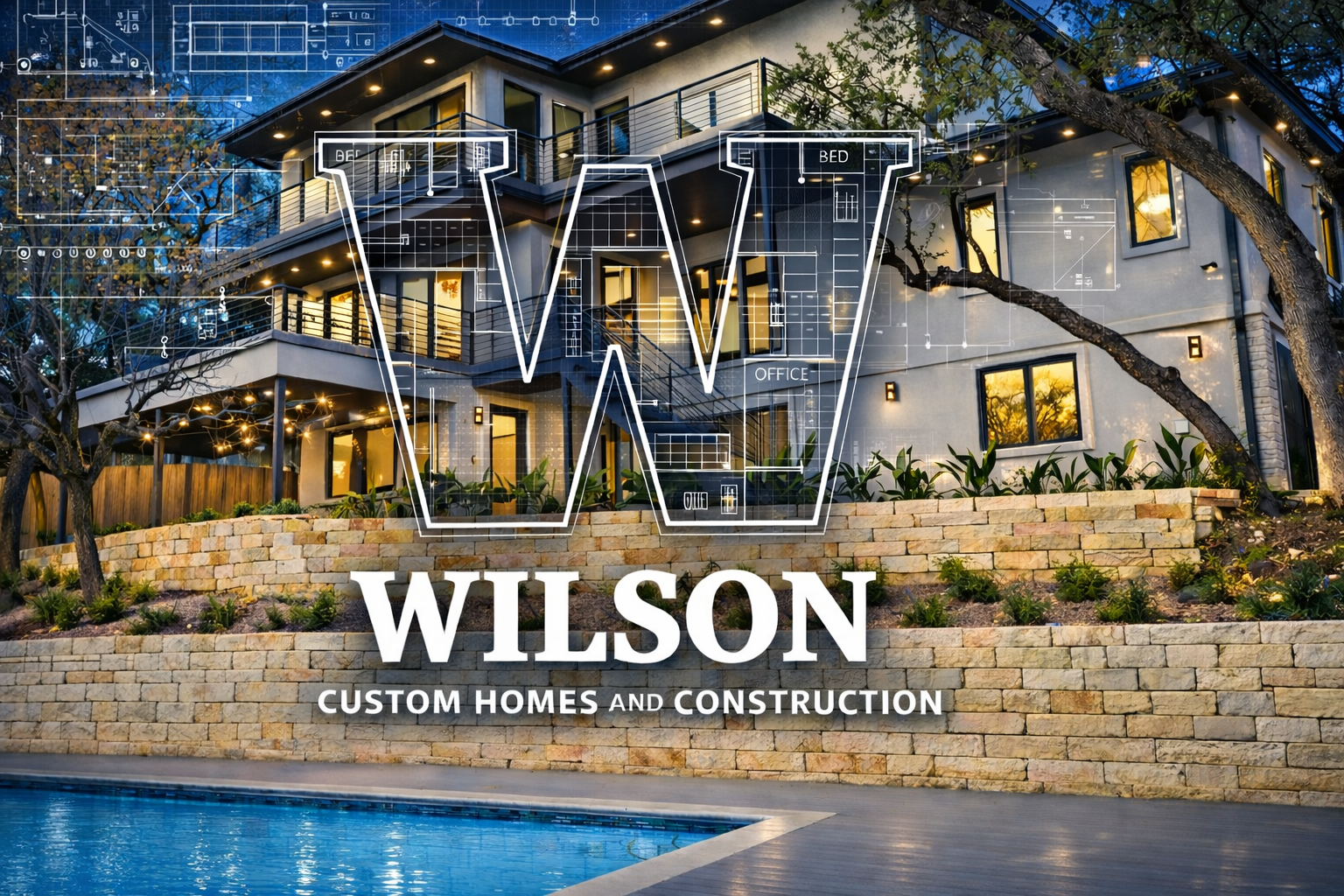 Modern custom home built by Wilson Custom Homes & Construction in Austin, Texas, featuring contemporary architecture and luxury finishes