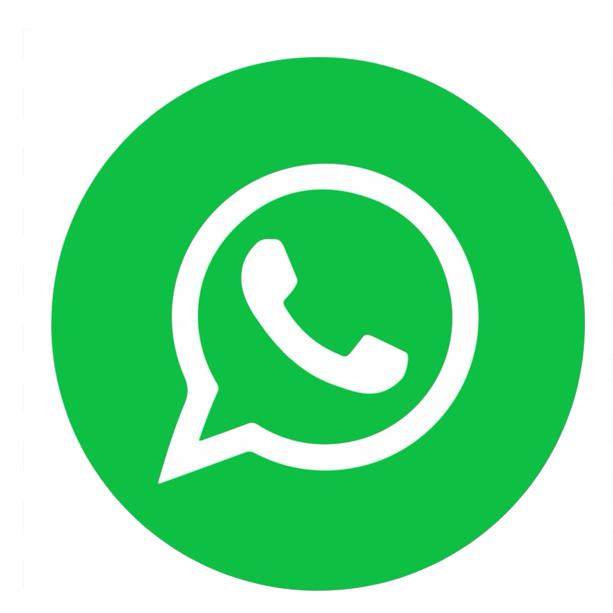 WhatsApp logo with a speech bubble and telephone icon in white inside a green circle.